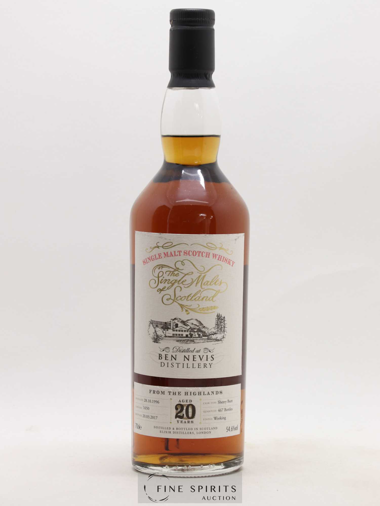Ben Nevis 20 years 1996 Elixir Distillers Sherry Butt Cask n°1650 - One of 467 - bottled 2017 The Single Malts of Scotland - Lot de 1 bouteille - 1