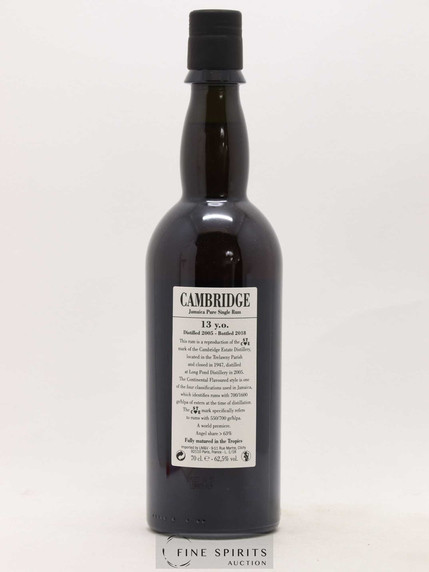 Cambridge 13 years 2005 Of. Mark ST C E - One of 3648 - bottled 2018 LM&V National Rums of Jamaica Continental Flavoured - Posten von 1 Flasche - 2