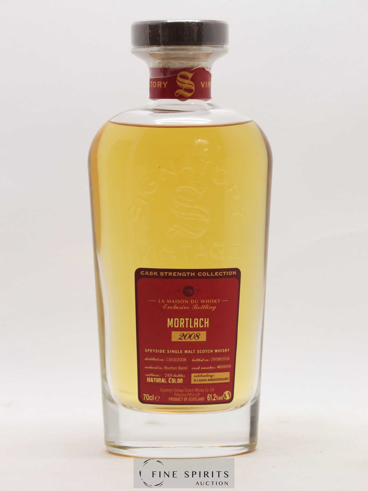Mortlach 2008 Signatory Vintage Exclusive Bottling Bourbon Barrel n°800054 - One of 249 - bottled 2016 LMDW Anniversary Cask Strength Collection - Lot of 1 bottle - 1