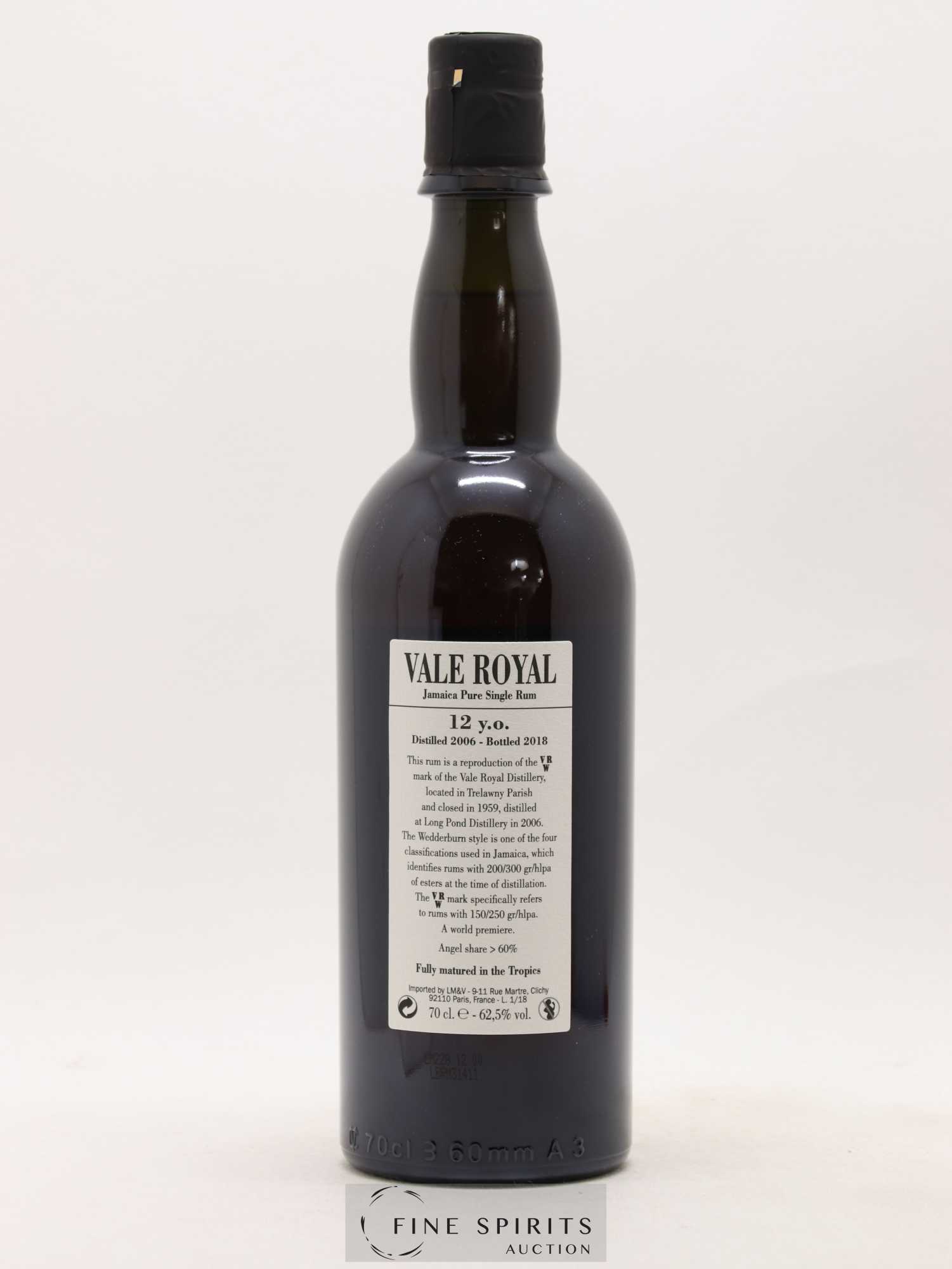Vale Royal 12 years 2006 Velier VRW One of 3412 - bottled 2018 - Lot de 1 bouteille - 2
