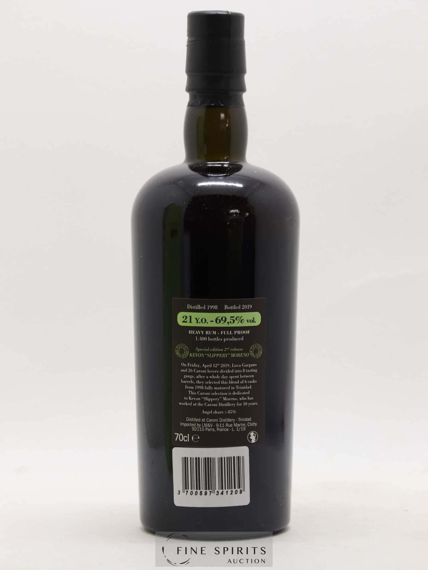 Caroni 21 years 1998 Velier Special Edition Kevon Slippery Moreno 2nd Release - One of 1400 - bottled 2019 Employee Serie - Lot de 1 bouteille - 2