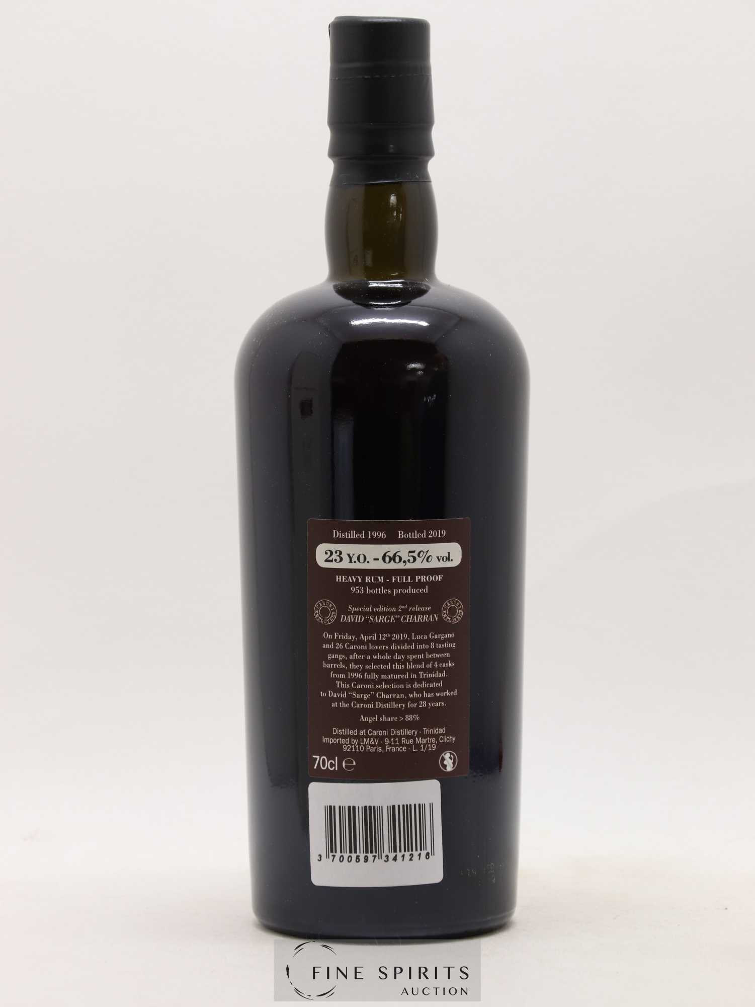 Caroni 23 years 1996 Velier Special Edition David Sarge Charran 2nd Release - One of 953 - bottled 2019 Employee Serie - Lot de 1 bouteille - 2