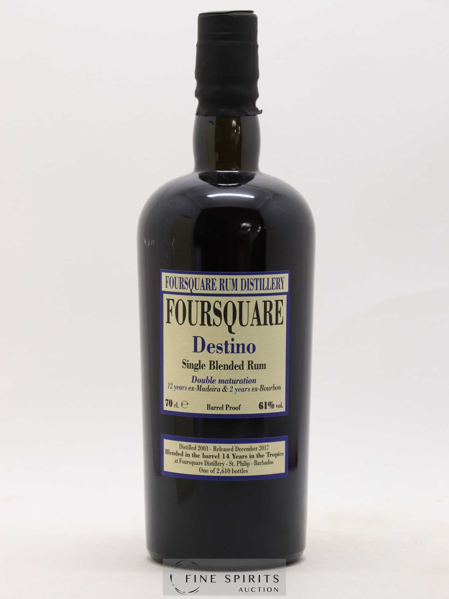 Foursquare 14 years 2003 Velier Destino Double Maturation - One of 2610 - bottled 2017 - Lot of 1 bottle - 1