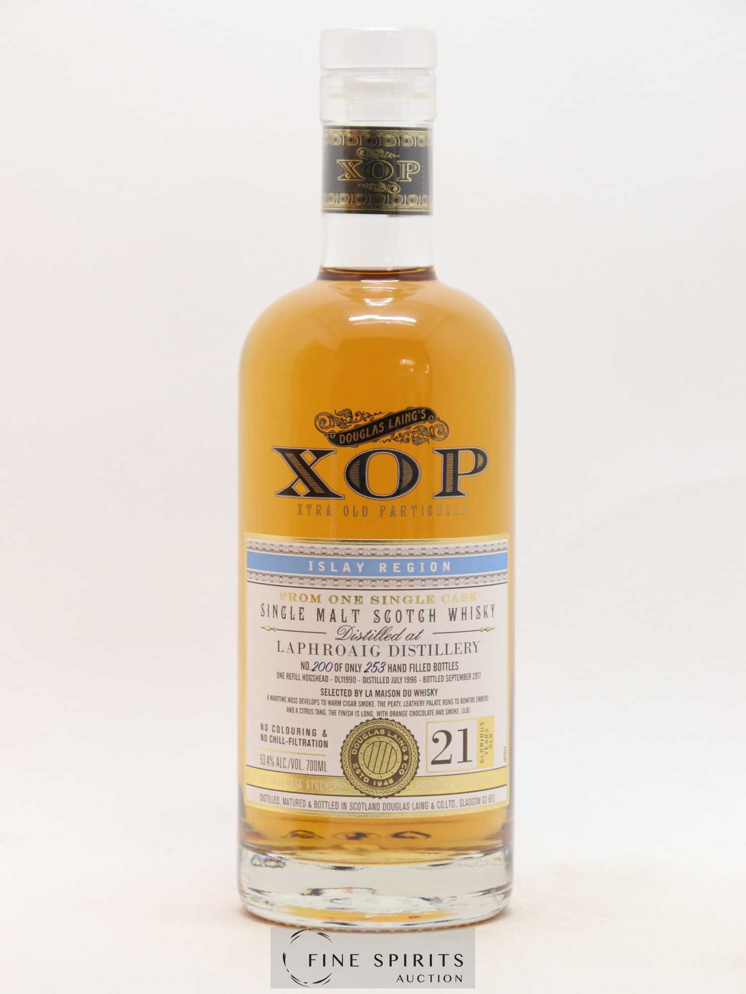 Laphroaig 21 years 1996 Douglas Laing Xtra Old Particular Hogshead n°DL11990 - One of 253 - bottled 2017 LMDW - Lot de 1 bouteille - 1