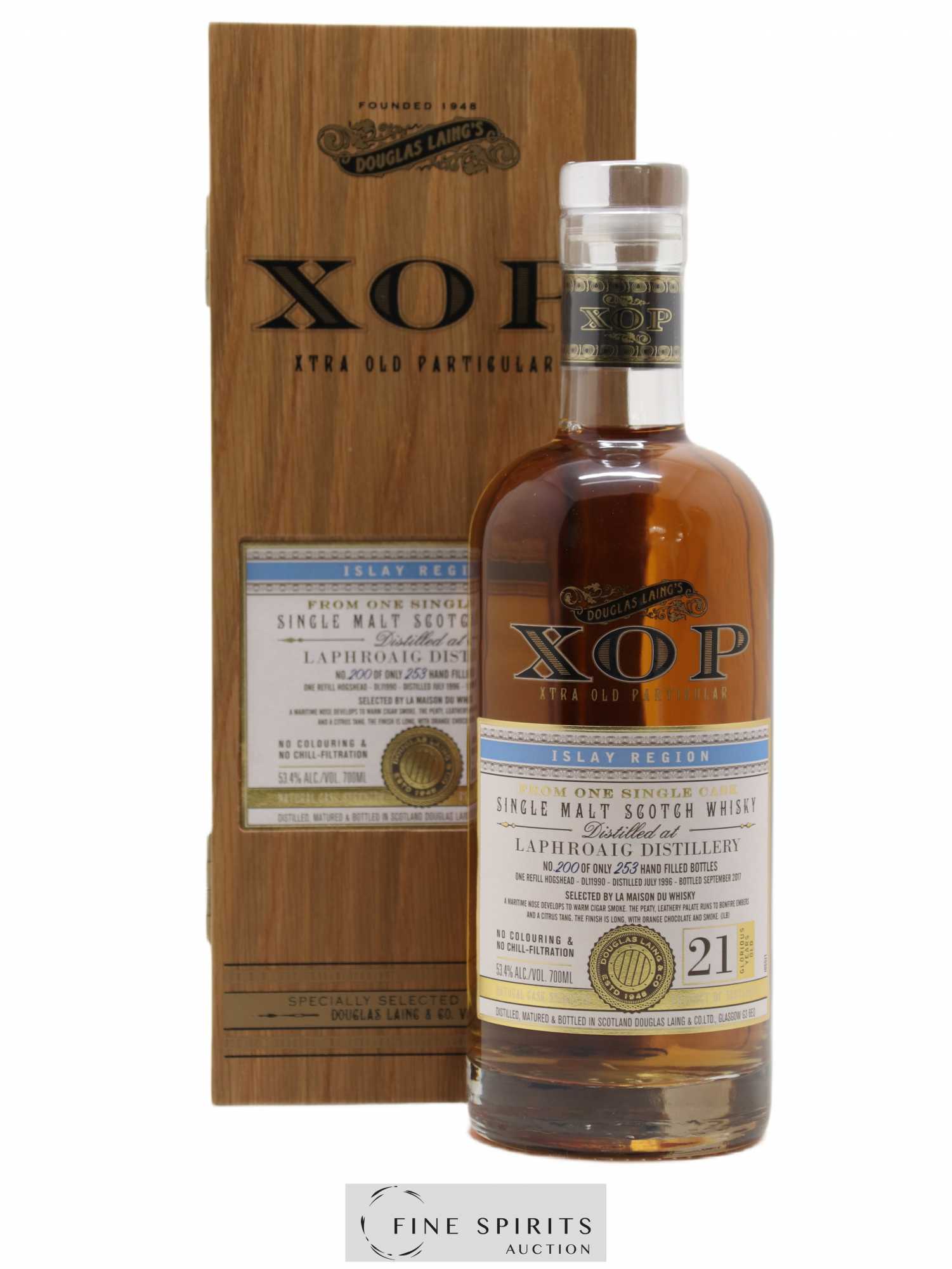 Laphroaig 21 years 1996 Douglas Laing Xtra Old Particular Hogshead n°DL11990 - One of 253 - bottled 2017 LMDW - Lot de 1 bouteille - 0