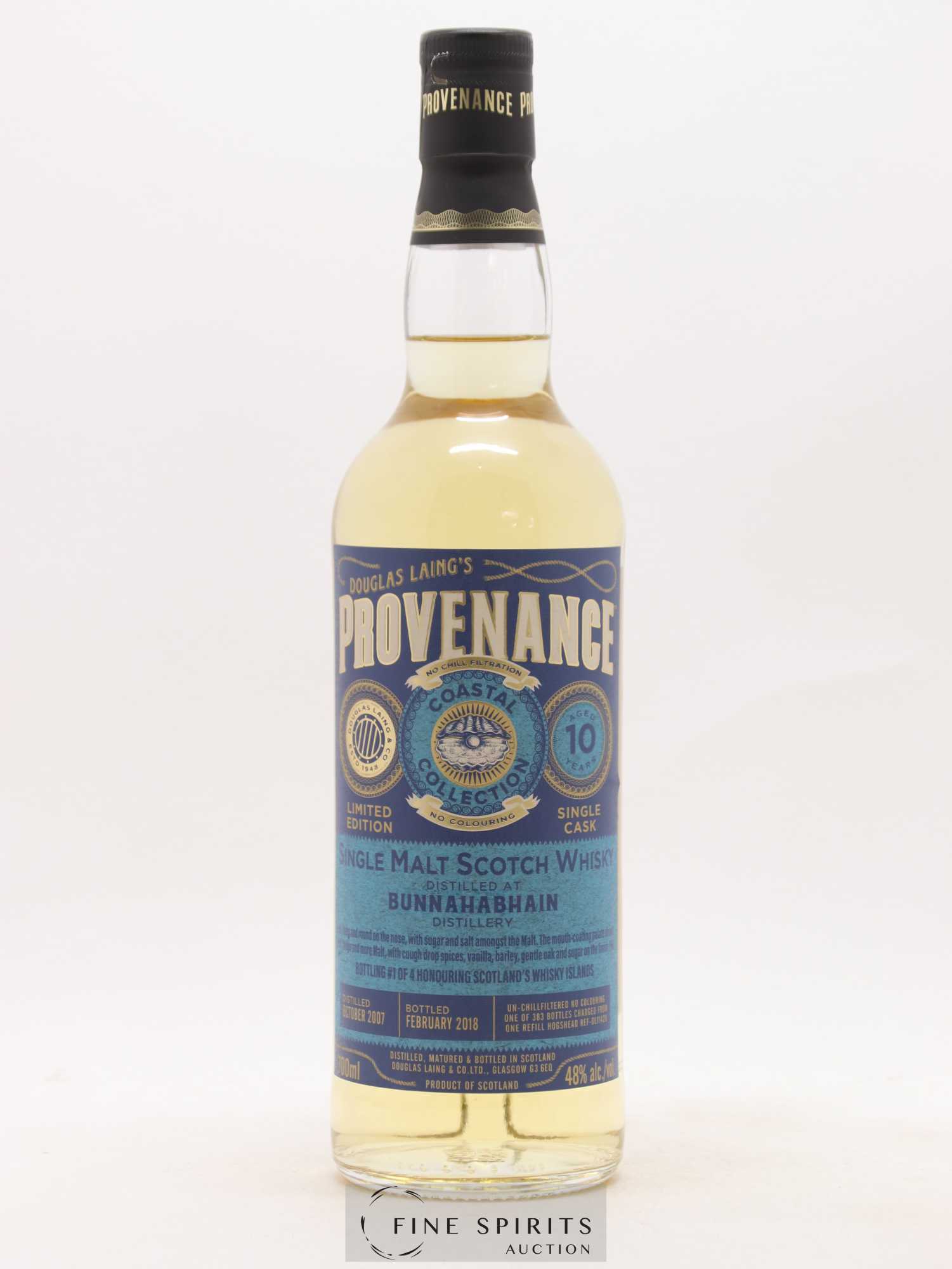 Bunnahabhain 10 years 2007 Douglas Laing Provenance Hogshead n°DL11420 - One of 383 - bottled 2018 Coastal Collection - Lot de 1 bouteille - 1