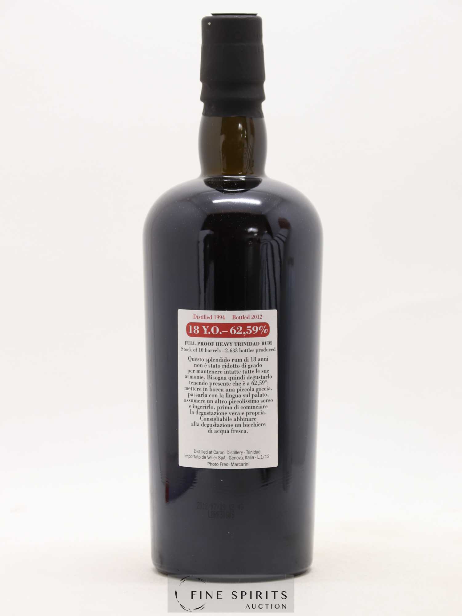 Caroni 18 years 1994 Velier Stock of 10 Barrels One of 2633 - bottled 2012 - Lot de 1 bouteille - 2