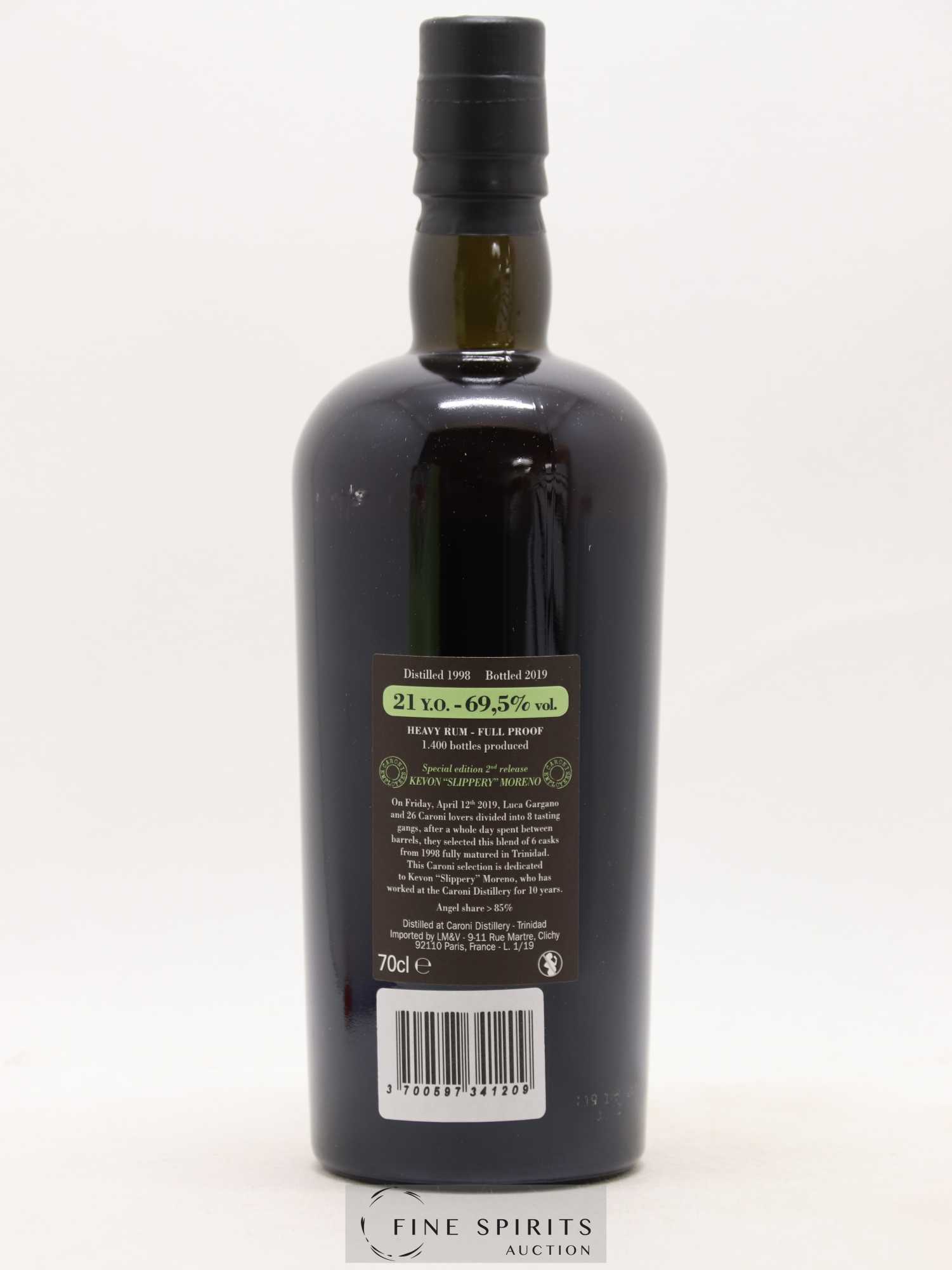 Caroni 21 years 1998 Velier Special Edition Kevon Slippery Moreno 2nd Release - One of 1400 - bottled 2019 Employee Serie - Lot de 1 bouteille - 2
