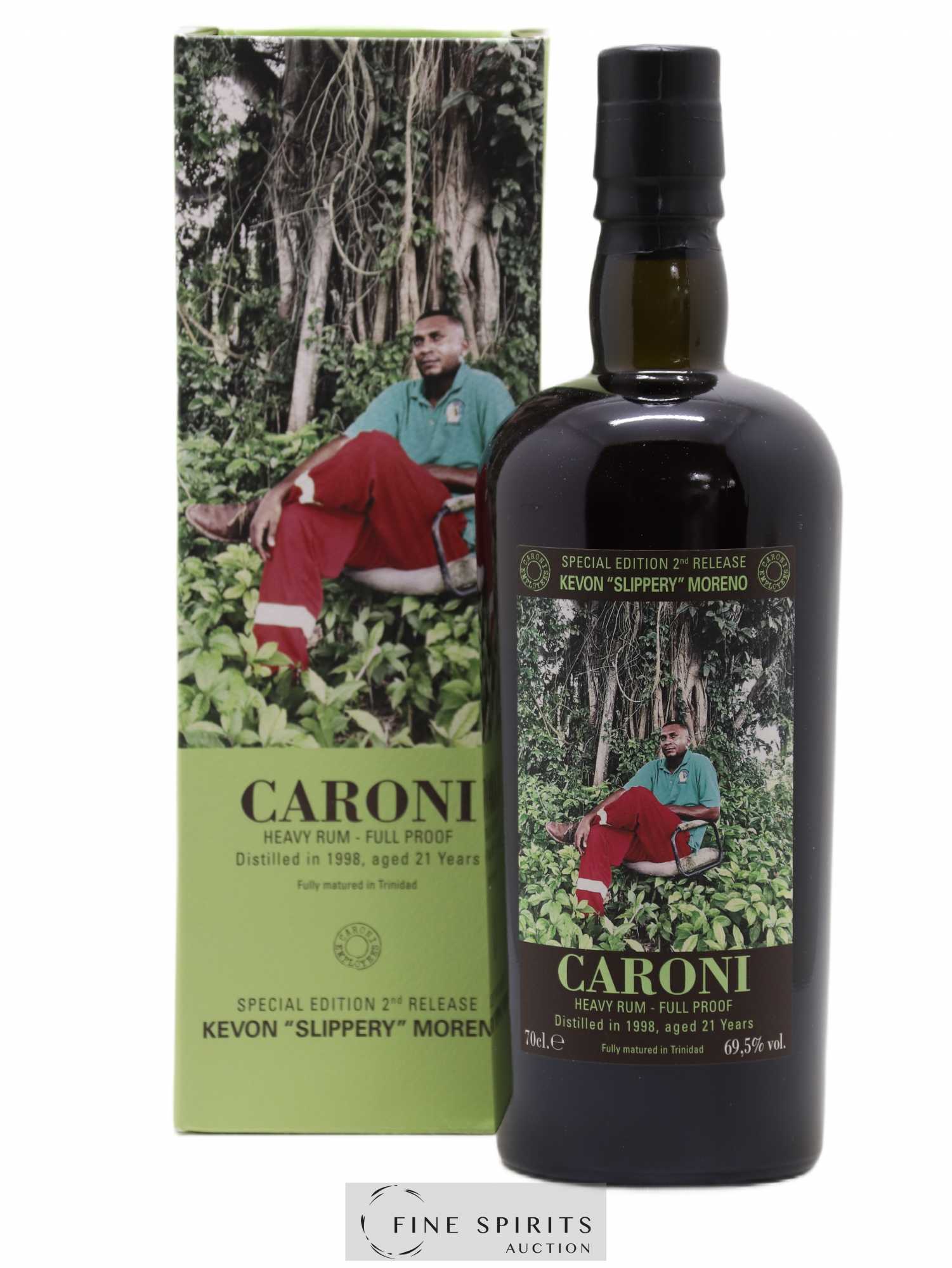 Caroni 21 years 1998 Velier Special Edition Kevon Slippery Moreno 2nd Release - One of 1400 - bottled 2019 Employee Serie - Lot de 1 bouteille - 0