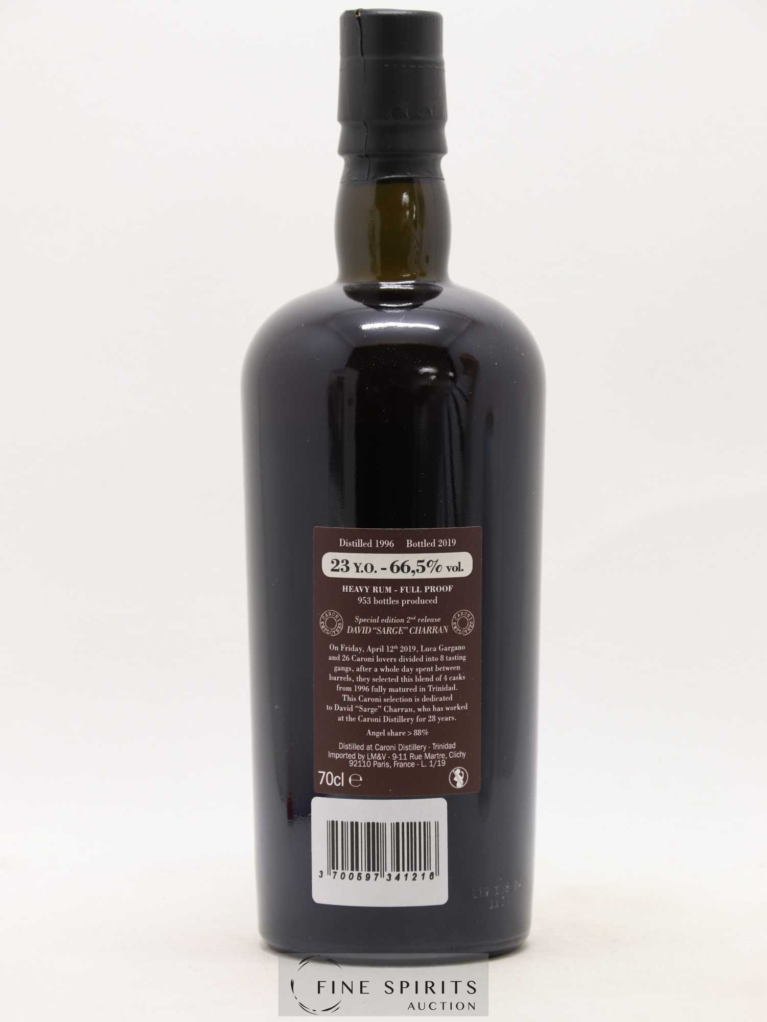 Caroni 23 years 1996 Velier Special Edition David Sarge Charran 2nd Release - One of 953 - bottled 2019 Employee Serie - Lot de 1 bouteille - 2