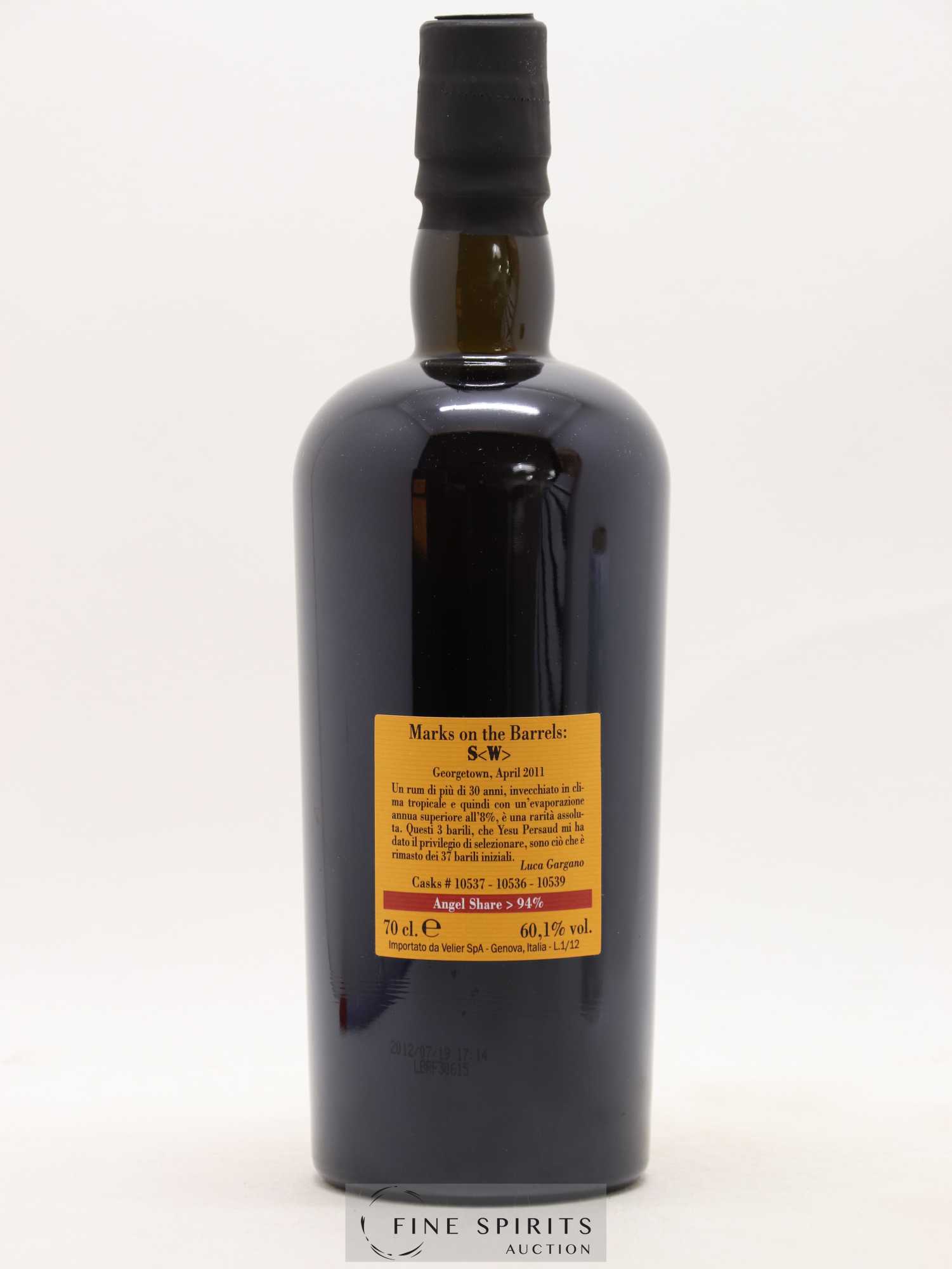 Diamond 31 years 1981 Velier Barrels S W Casks n°10537-36-39 - 810 bottles - bottled in 2012 - Lot de 1 bouteille - 2