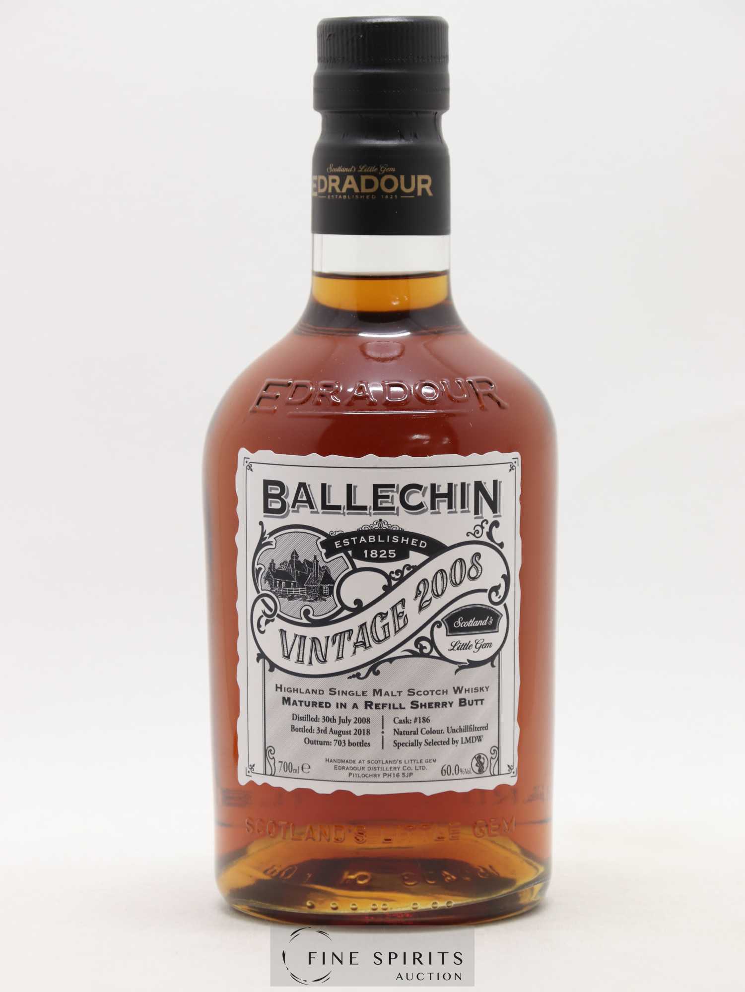 Ballechin 2008 Of. Cask n°186 - One of 703 - bottled 2018 LMDW - Lot de 1 bouteille - 1