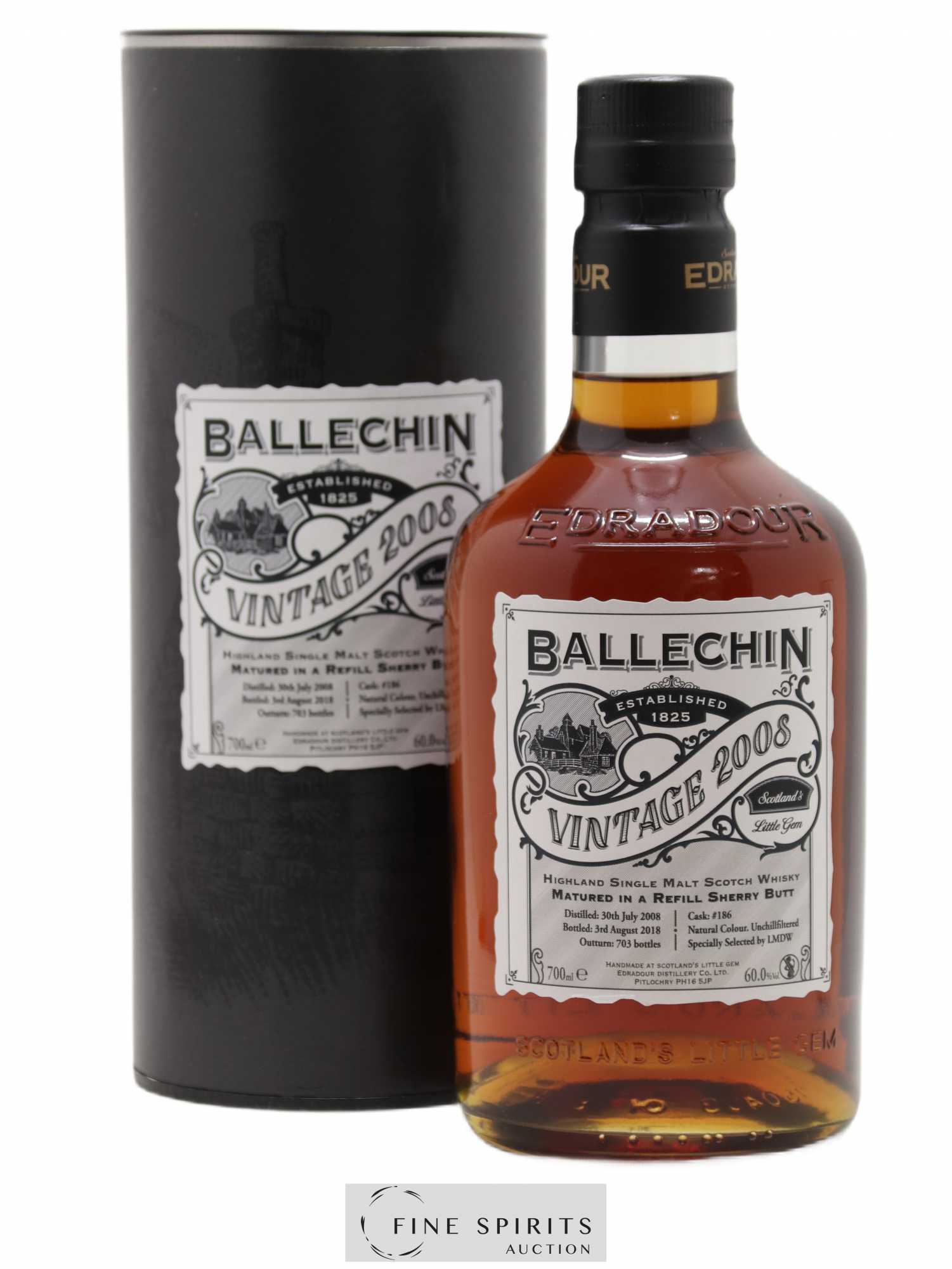 Ballechin 2008 Of. Cask n°186 - One of 703 - bottled 2018 LMDW - Lot de 1 bouteille - 0
