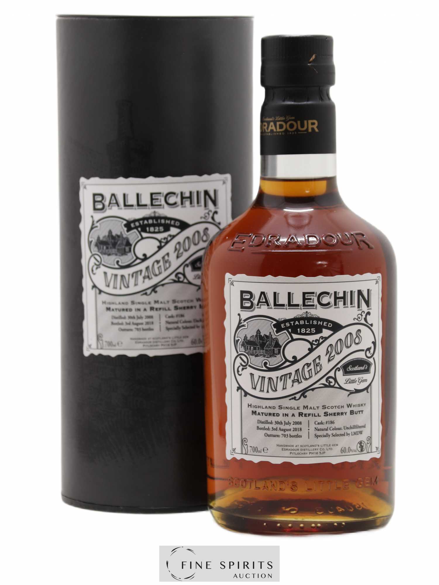 Ballechin 2008 Of. Cask n°186 - One of 703 - bottled 2018 LMDW - Lot de 1 bouteille - 0