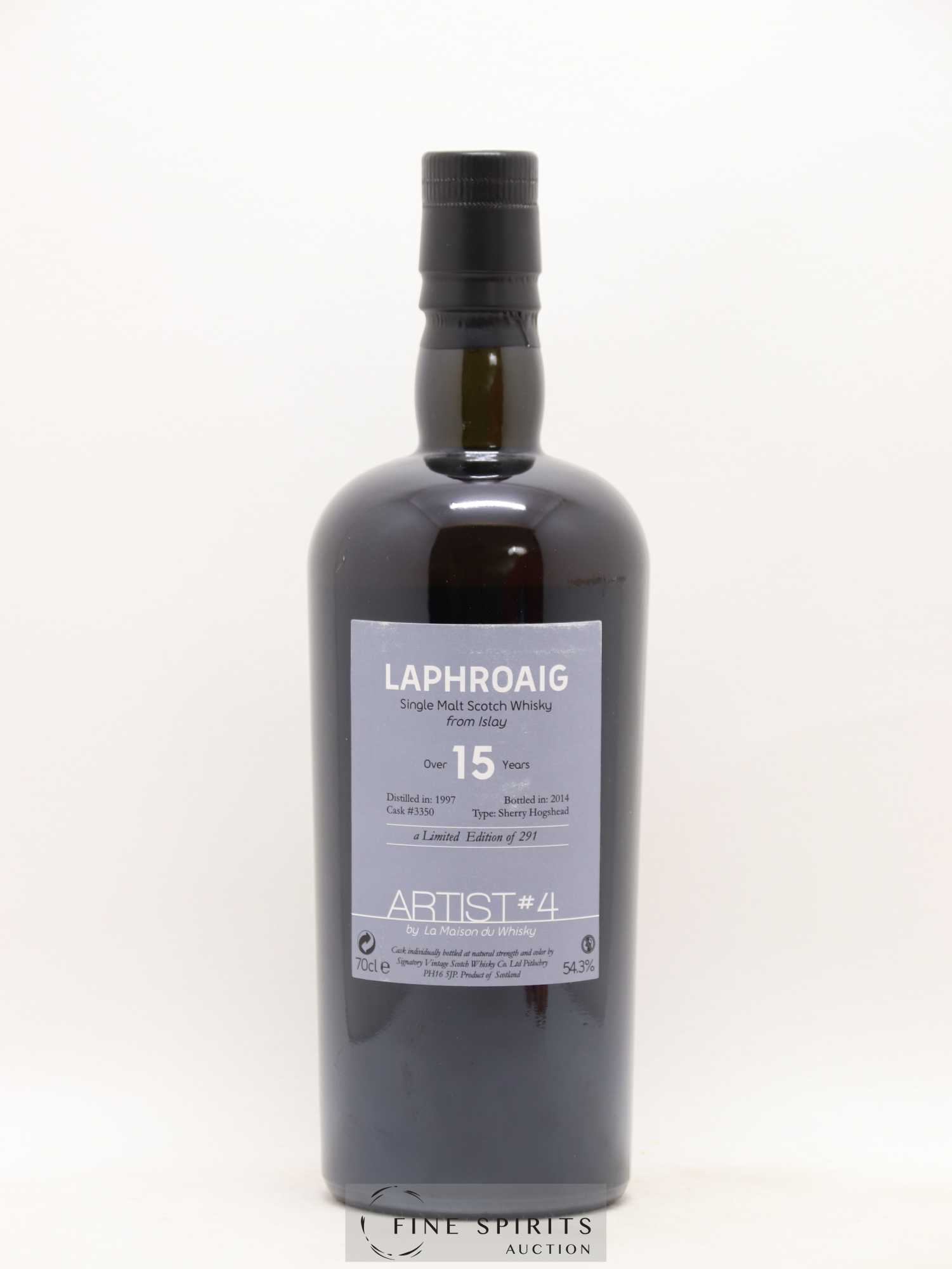 Laphroaig 15 years 1997 Signatory Vintage Artist n°4 Sherry Hogshead Cask n°3350 - One of 291 - bottled 2014 LMDW - Lot de 1 bouteille - 1