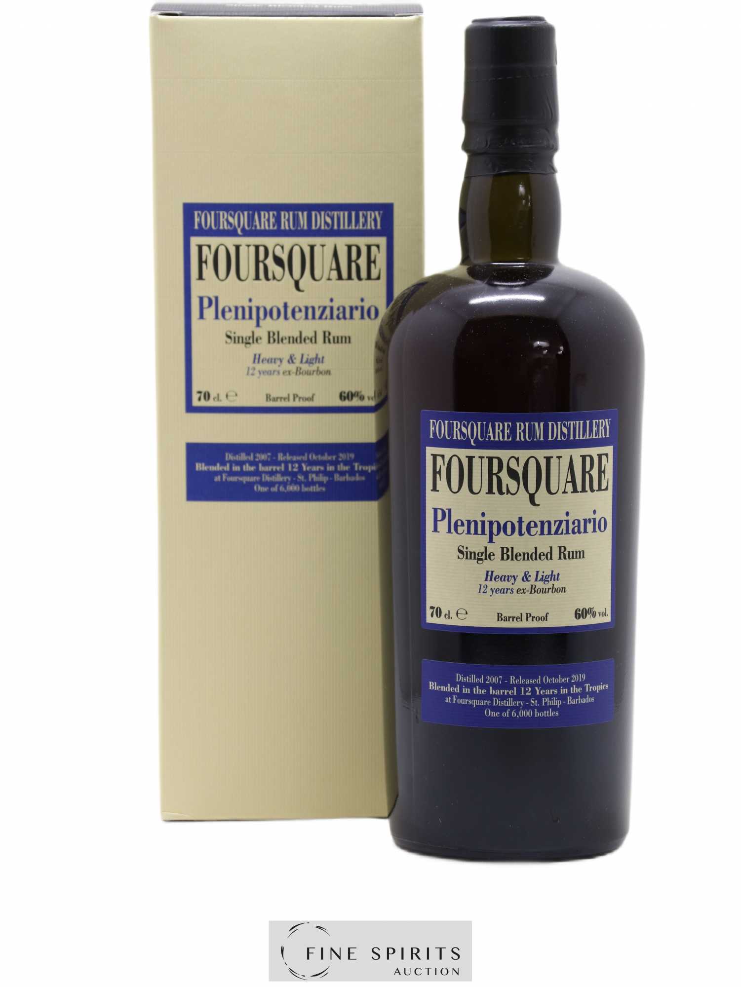 Foursquare 12 years 2007 Velier Plenipotenziario Barrel Proof - One of 6000 - bottled 2019 - Lot of 1 bottle - 0