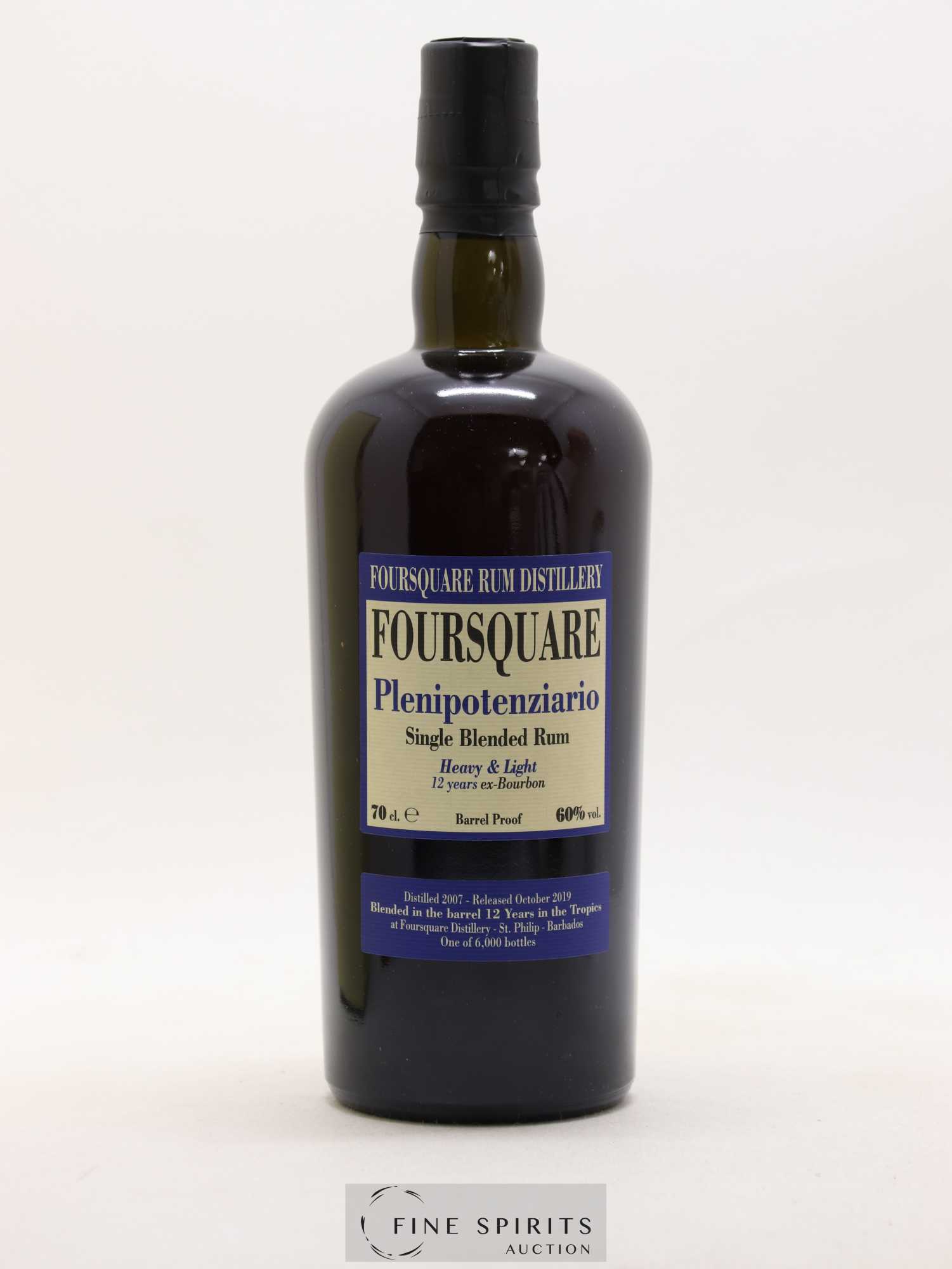 Foursquare 12 years 2007 Velier Plenipotenziario Barrel Proof - One of 6000 - bottled 2019 - Lot de 1 bouteille - 1