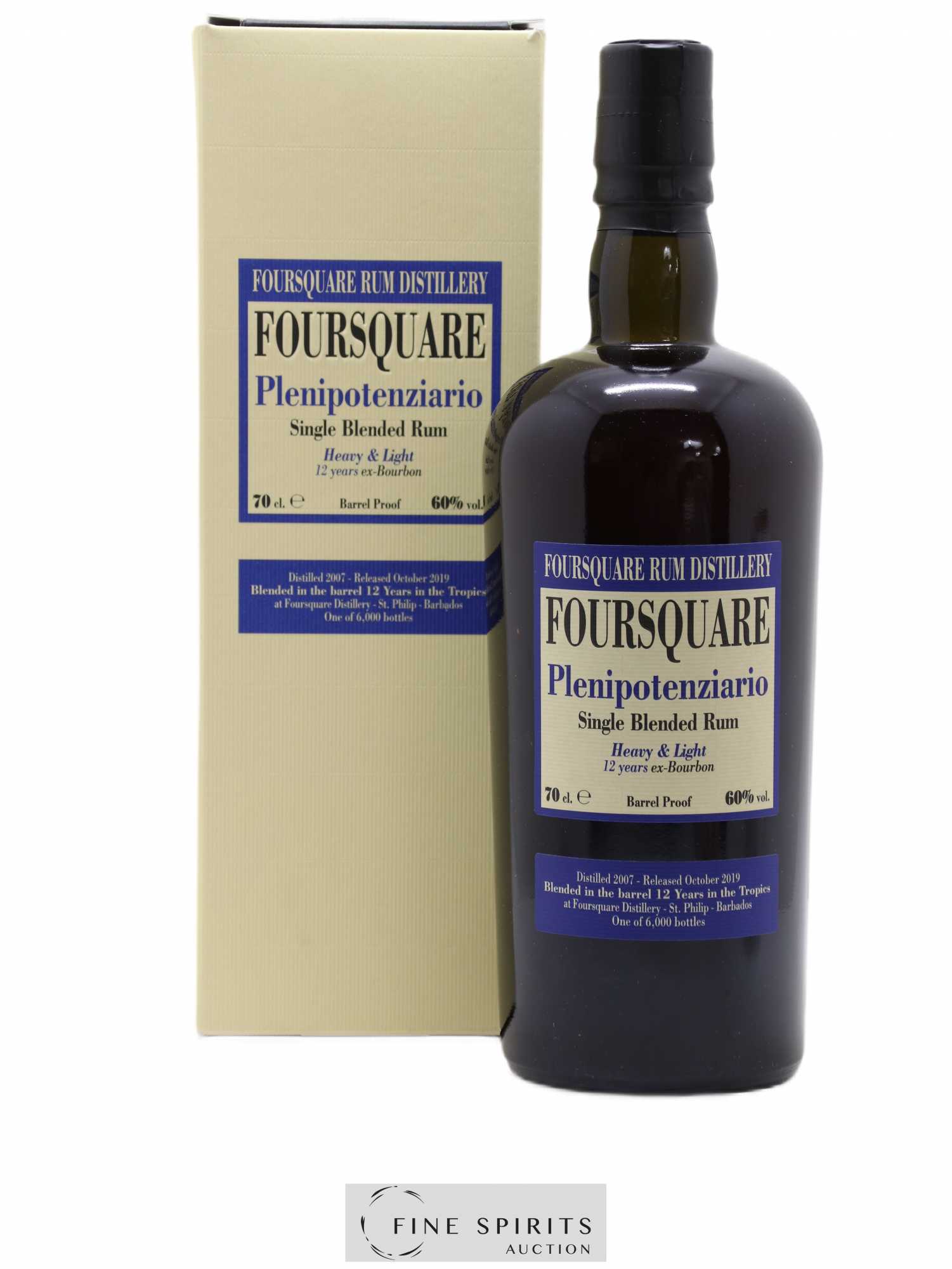 Foursquare 12 years 2007 Velier Plenipotenziario Barrel Proof - One of 6000 - bottled 2019 - Lot de 1 bouteille - 0
