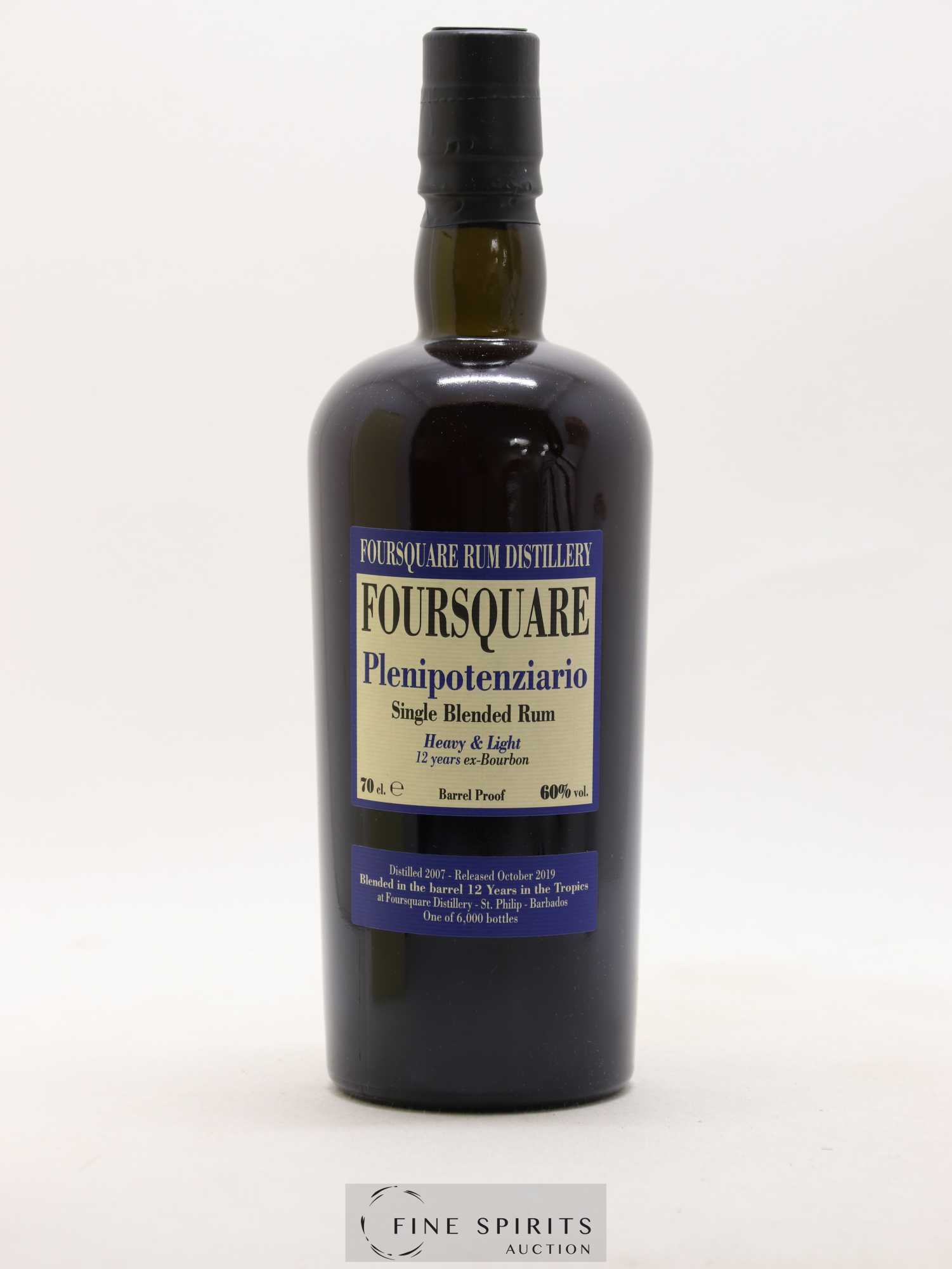 Foursquare 12 years 2007 Velier Plenipotenziario Barrel Proof - One of 6000 - bottled 2019 - Lot de 1 bouteille - 1