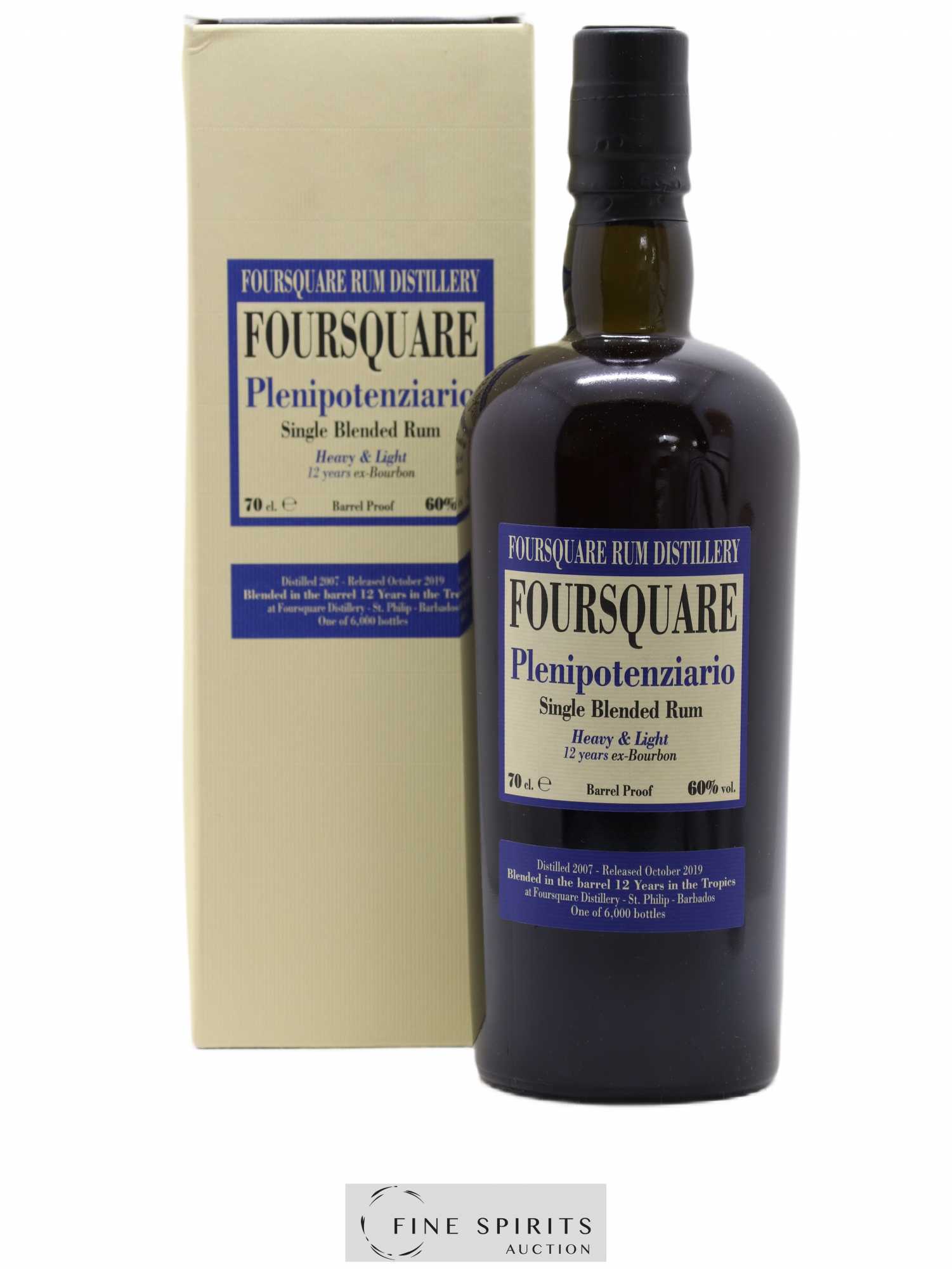 Foursquare 12 years 2007 Velier Plenipotenziario Barrel Proof - One of 6000 - bottled 2019 - Lot de 1 bouteille - 0