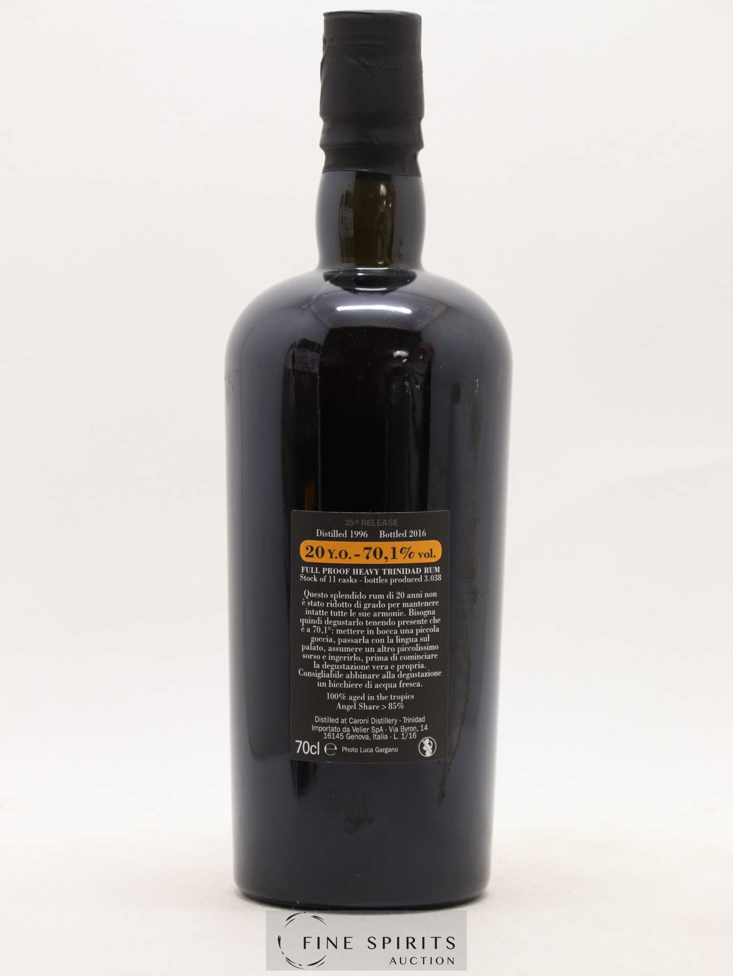 Caroni 20 years 1996 Velier Trespassers 35th Release - 3038 bottles - bottled 2016 Full Proof - Posten von 1 Flasche - 2