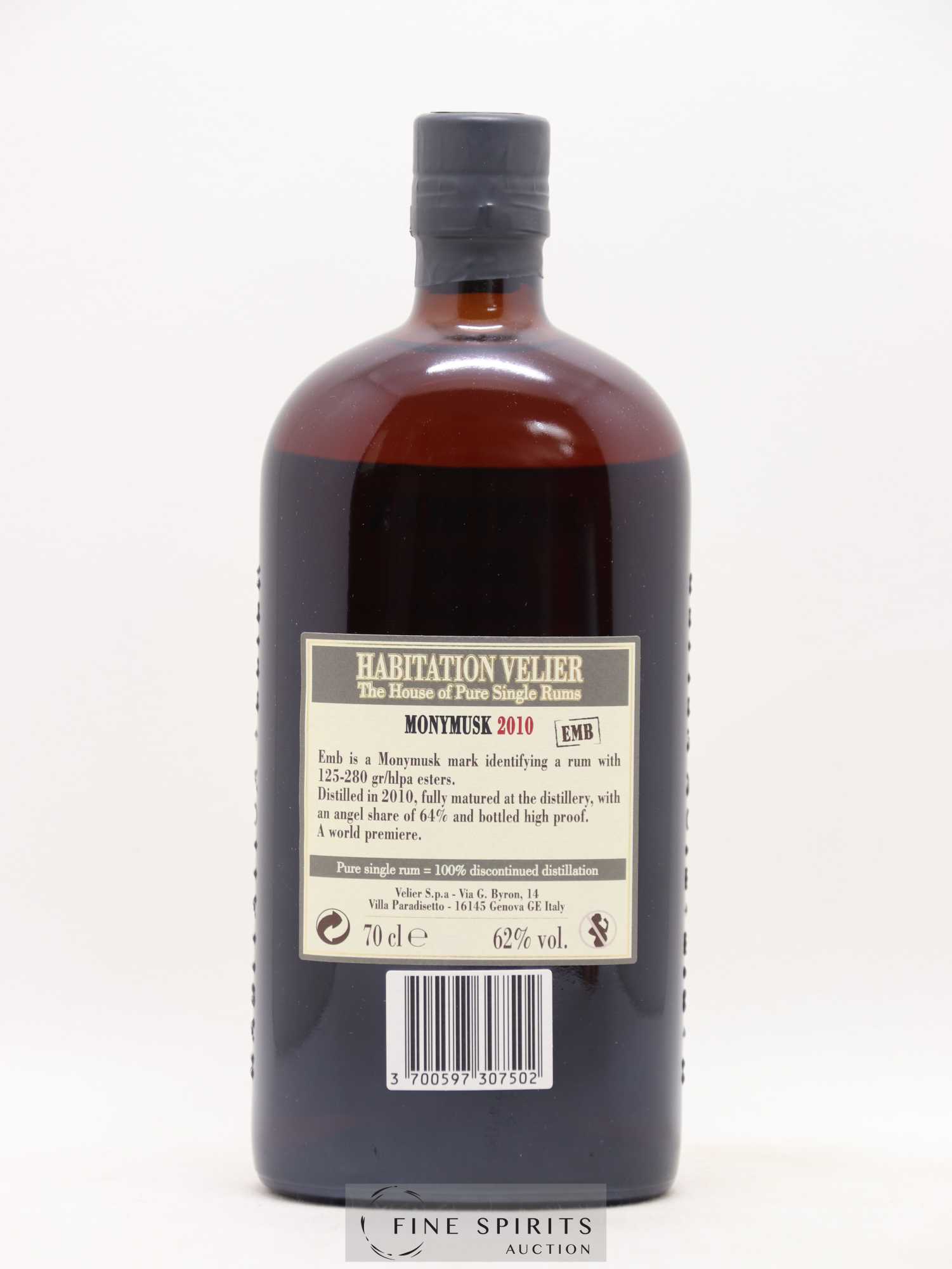 Monymusk 9 years 2010 Velier EMB bottled 2019 Habitation Velier - Lot de 1 bouteille - 2