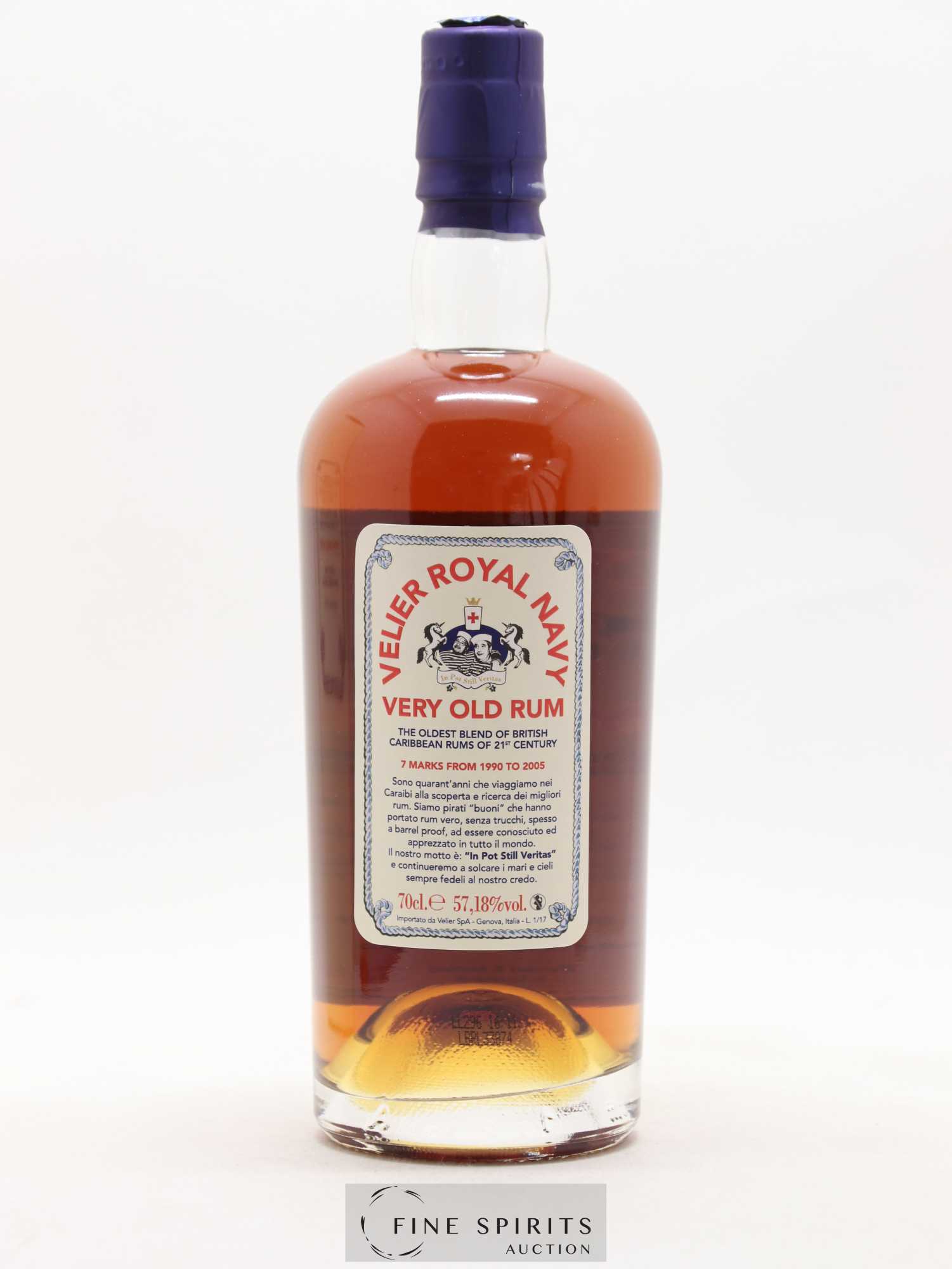 Velier Royal Navy 17 years Of. In Pot Still Veritas 7 Marks from 1990 to 2005 - Lot de 1 bouteille - 2