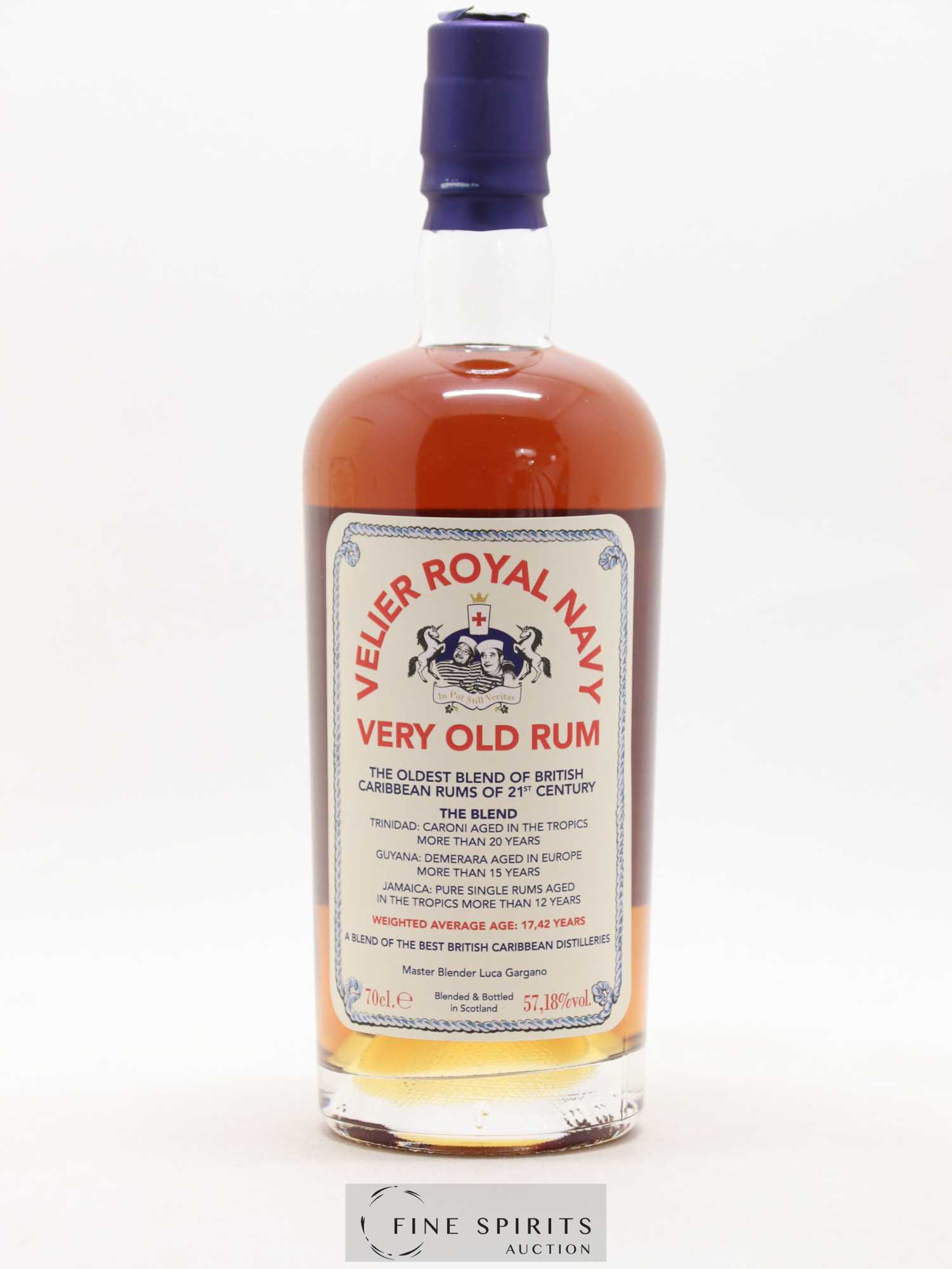 Velier Royal Navy 17 years Of. In Pot Still Veritas 7 Marks from 1990 to 2005 - Lot de 1 bouteille - 1