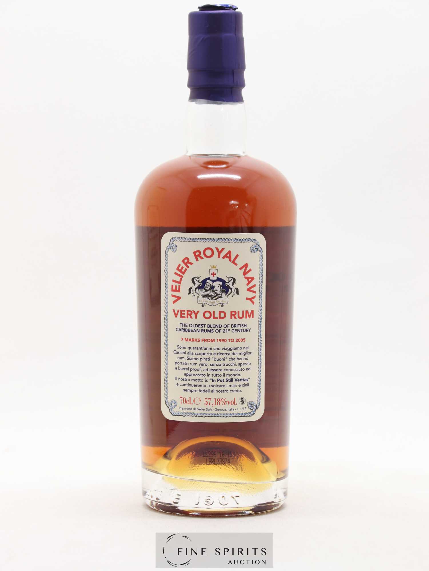 Velier Royal Navy 17 years Of. In Pot Still Veritas 7 Marks from 1990 to 2005 - Lot de 1 bouteille - 2