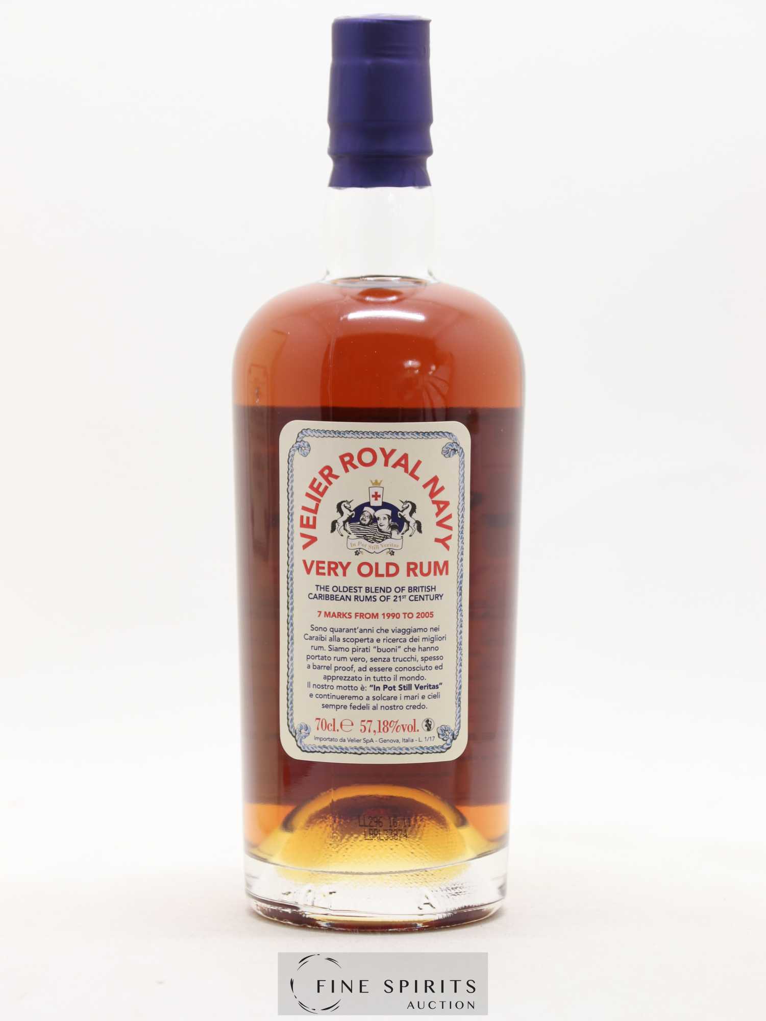 Velier Royal Navy 17 years Of. In Pot Still Veritas 7 Marks from 1990 to 2005 - Lot de 1 bouteille - 2