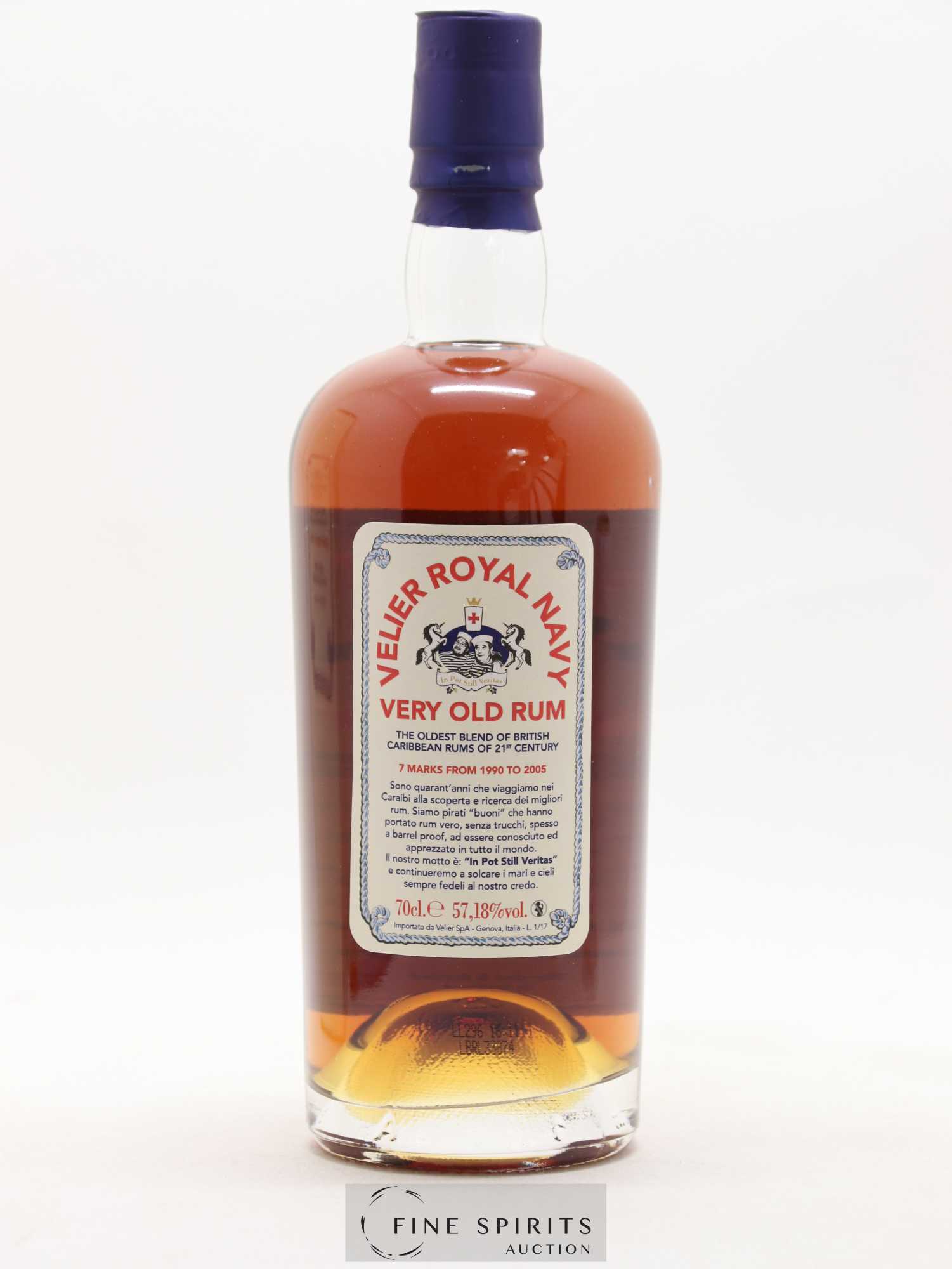 Velier Royal Navy 17 years Of. In Pot Still Veritas 7 Marks from 1990 to 2005 - Lot de 1 bouteille - 2