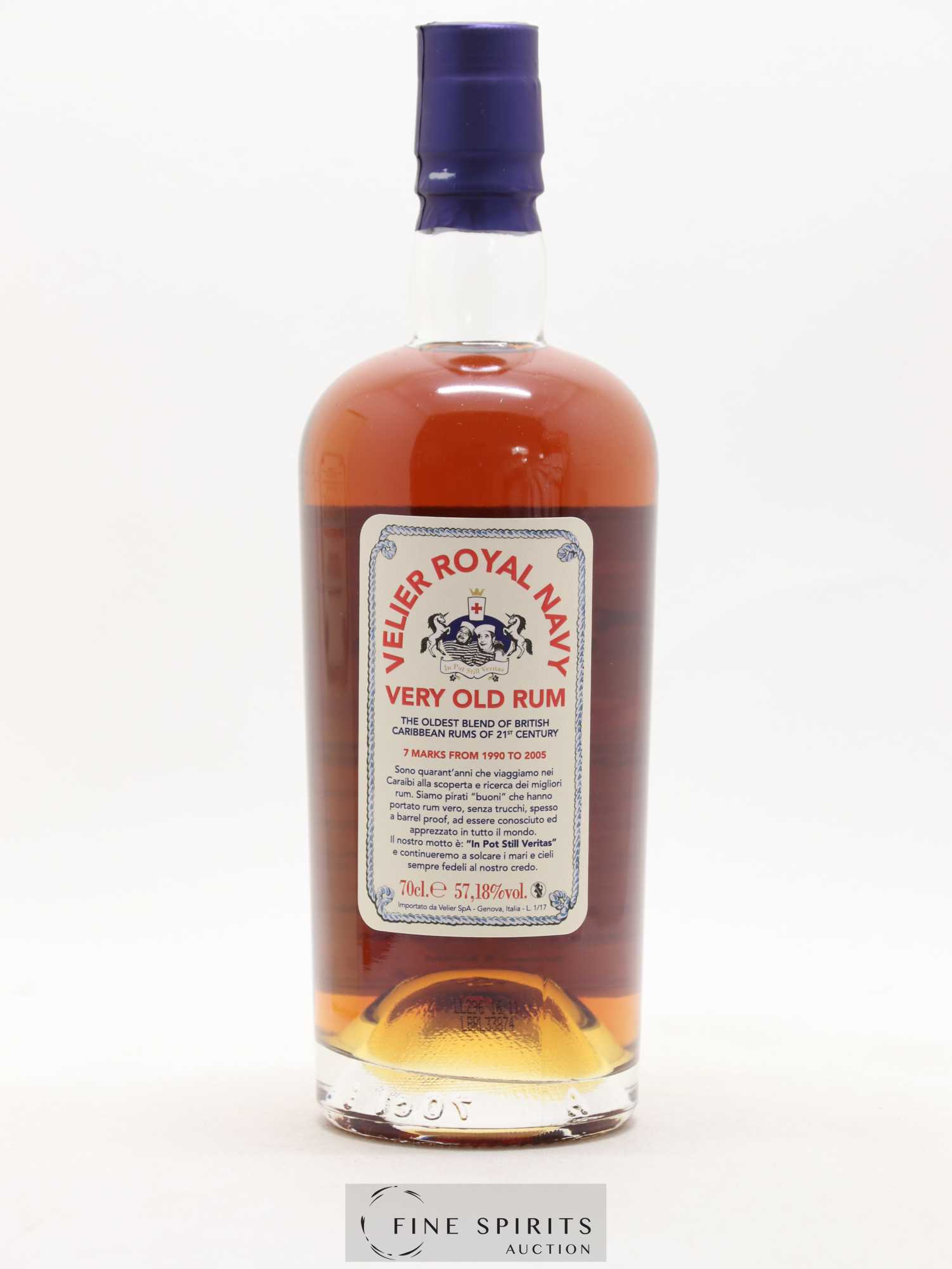 Velier Royal Navy 17 years Of. In Pot Still Veritas 7 Marks from 1990 to 2005 - Lot de 1 bouteille - 2