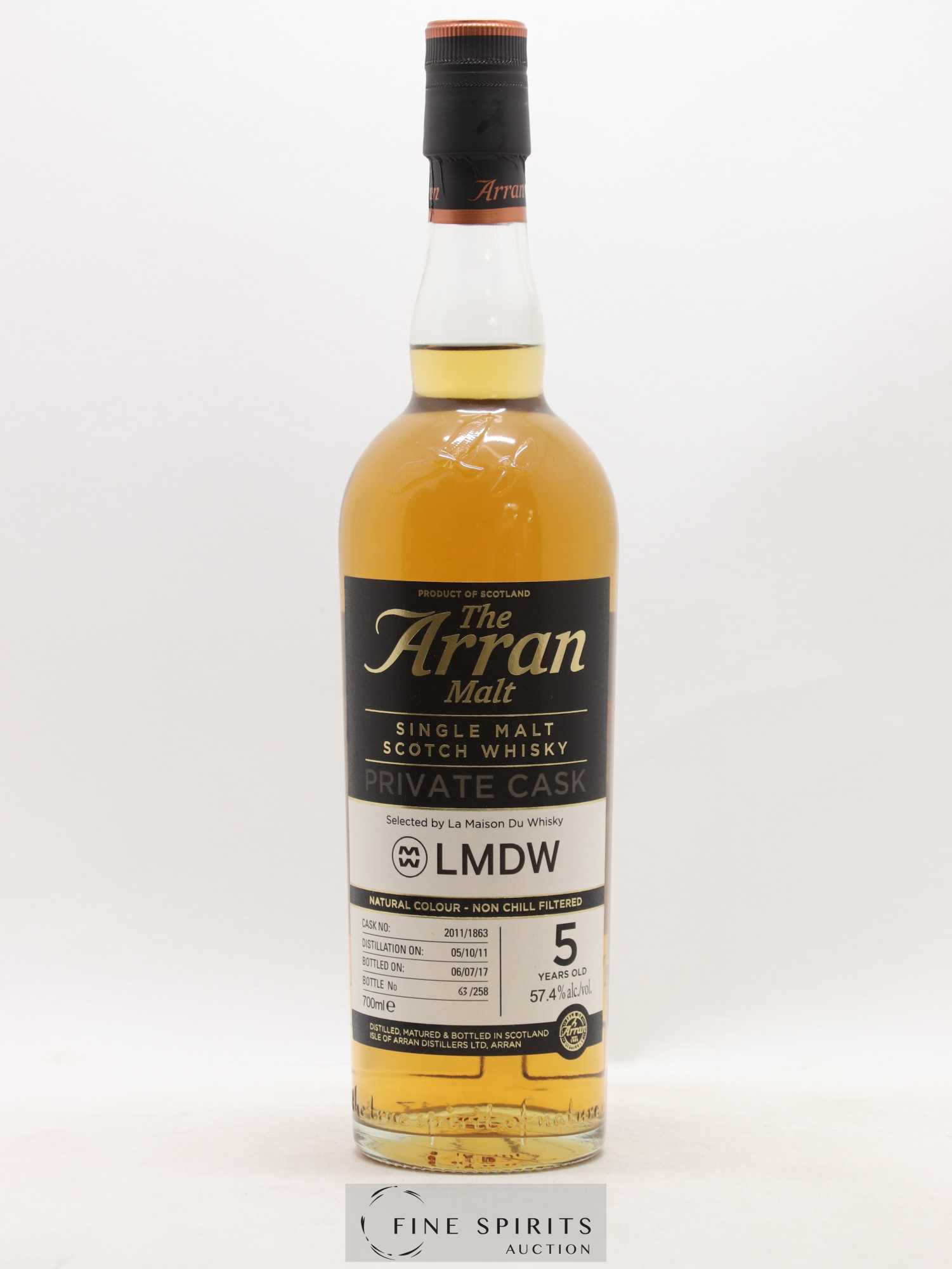 Arran 5 years 2011 Of. Private Cask n°2011-1863 - One of 258 - bottled 2017 LMDW - Lot de 1 bouteille - 1