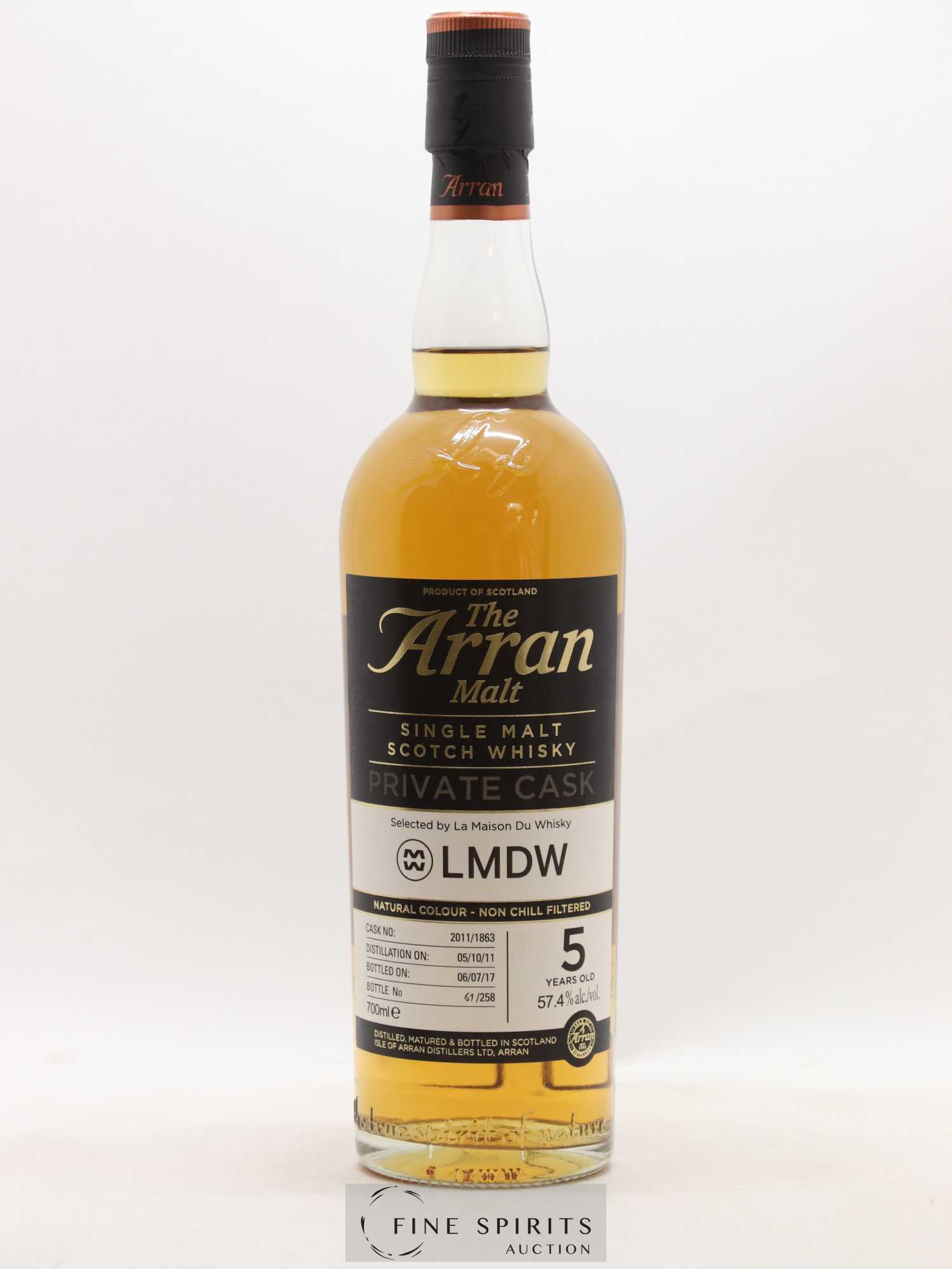 Arran 5 years 2011 Of. Private Cask n°2011-1863 - One of 258 - bottled 2017 LMDW - Lot de 1 bouteille - 1