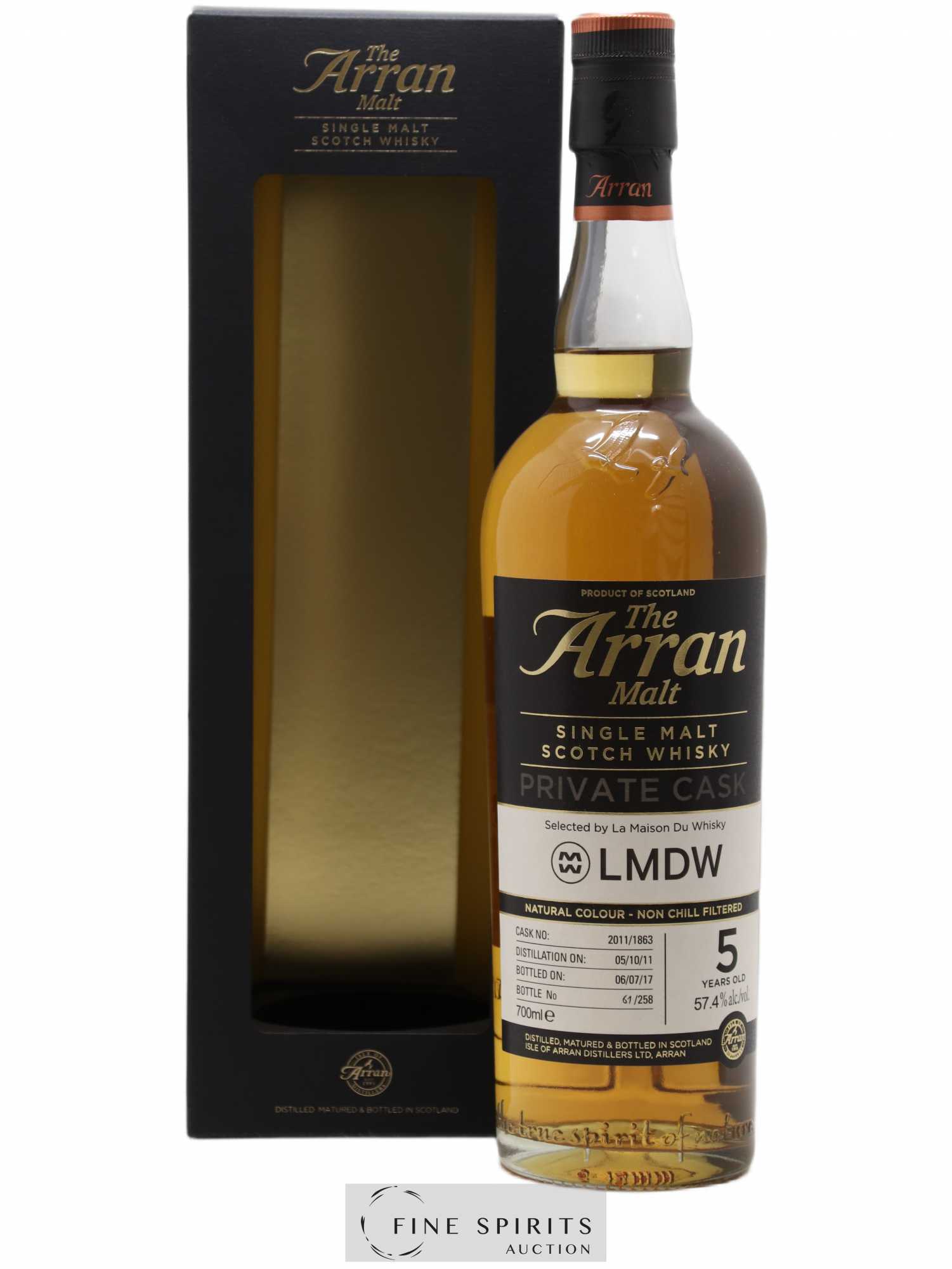 Arran 5 years 2011 Of. Private Cask n°2011-1863 - One of 258 - bottled 2017 LMDW - Lot de 1 bouteille - 0