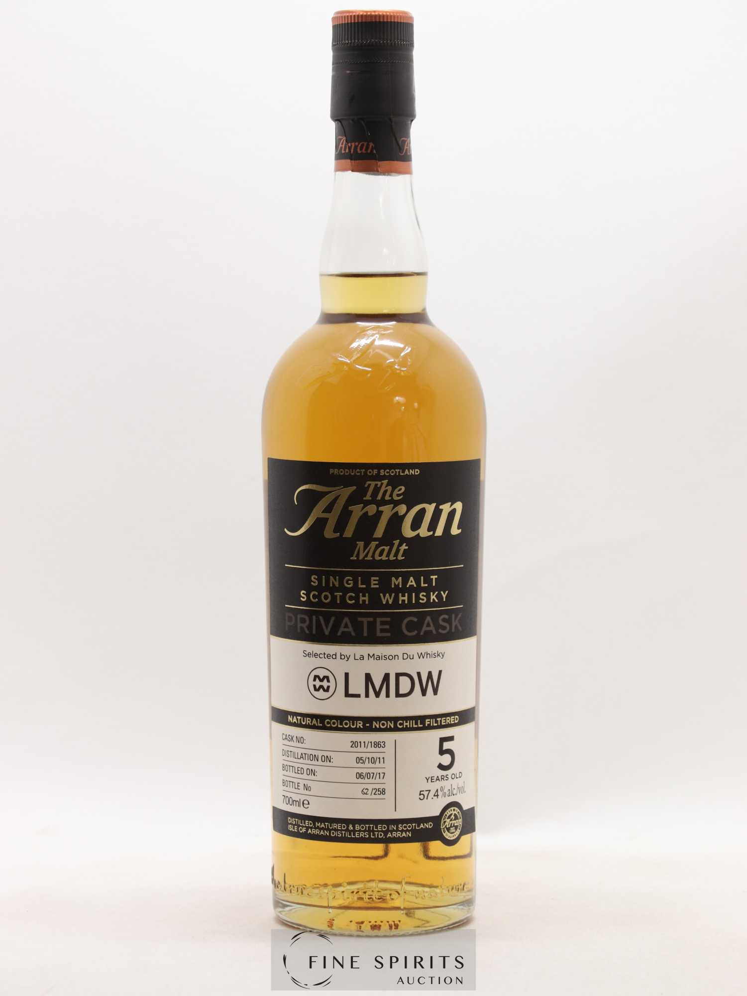 Arran 5 years 2011 Of. Private Cask n°2011-1863 - One of 258 - bottled 2017 LMDW - Lot de 1 bouteille - 1
