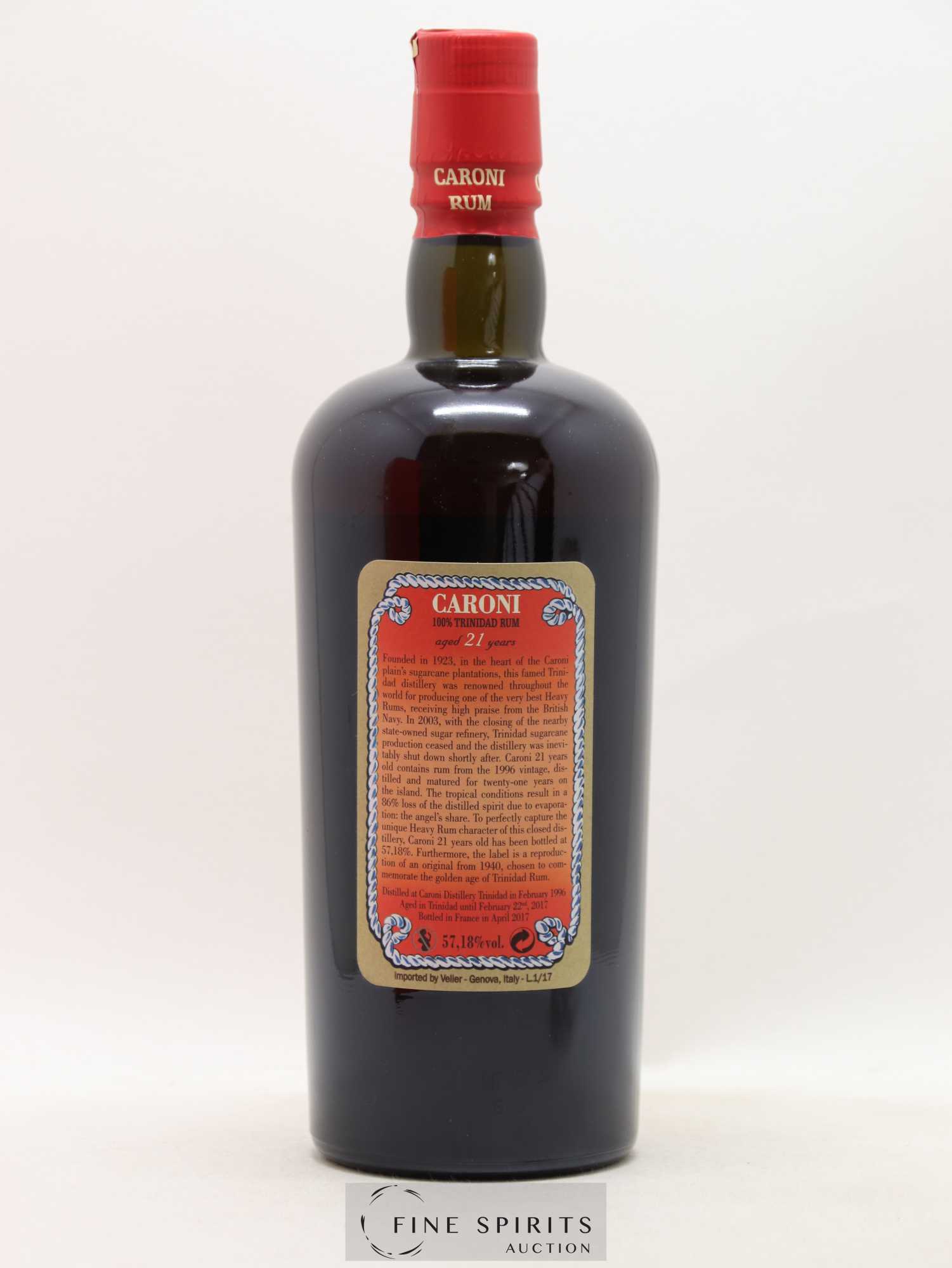 Caroni 21 years 1996 Of. 100° Imperial Proof bottled 2017 Velier Extra Strong - Lot de 1 bouteille - 2
