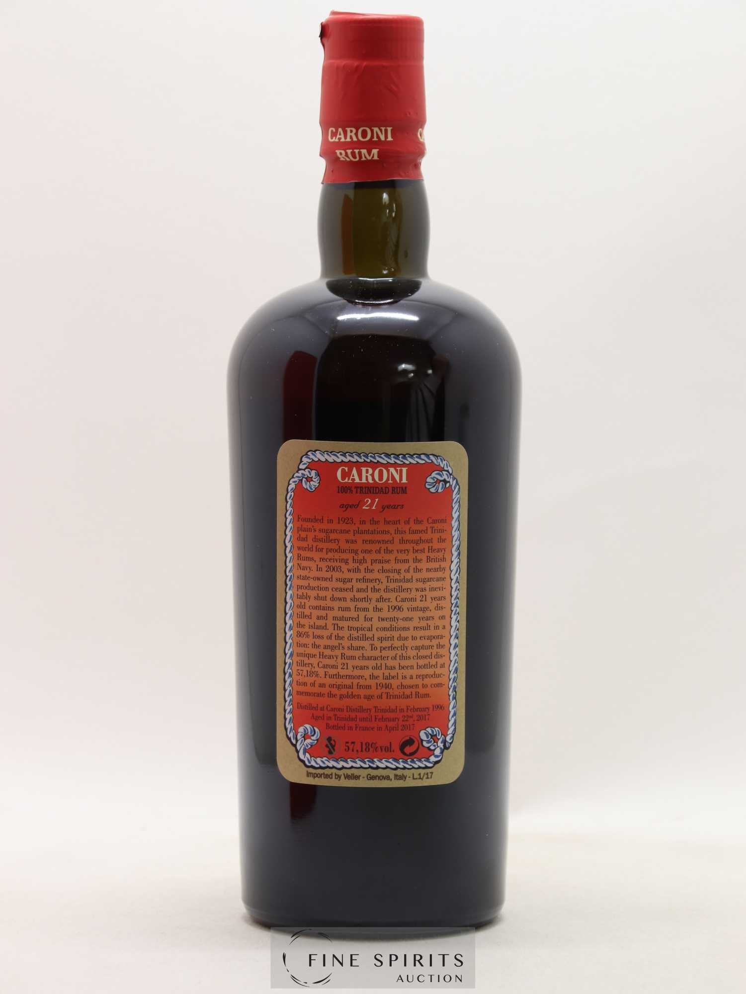 Caroni 21 years 1996 Of. 100° Imperial Proof bottled 2017 Velier Extra Strong - Lot de 1 bouteille - 2