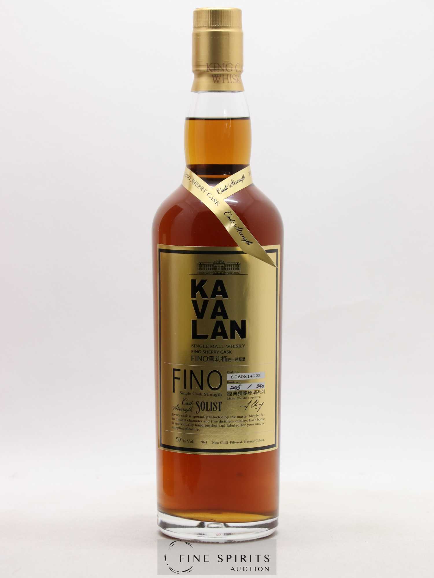 Kavalan Of. Solist Fino Sherry Cask n°S060814022 - One of 540 - bottled 2012 LMDW Cask Strength - Lot de 1 bouteille - 1