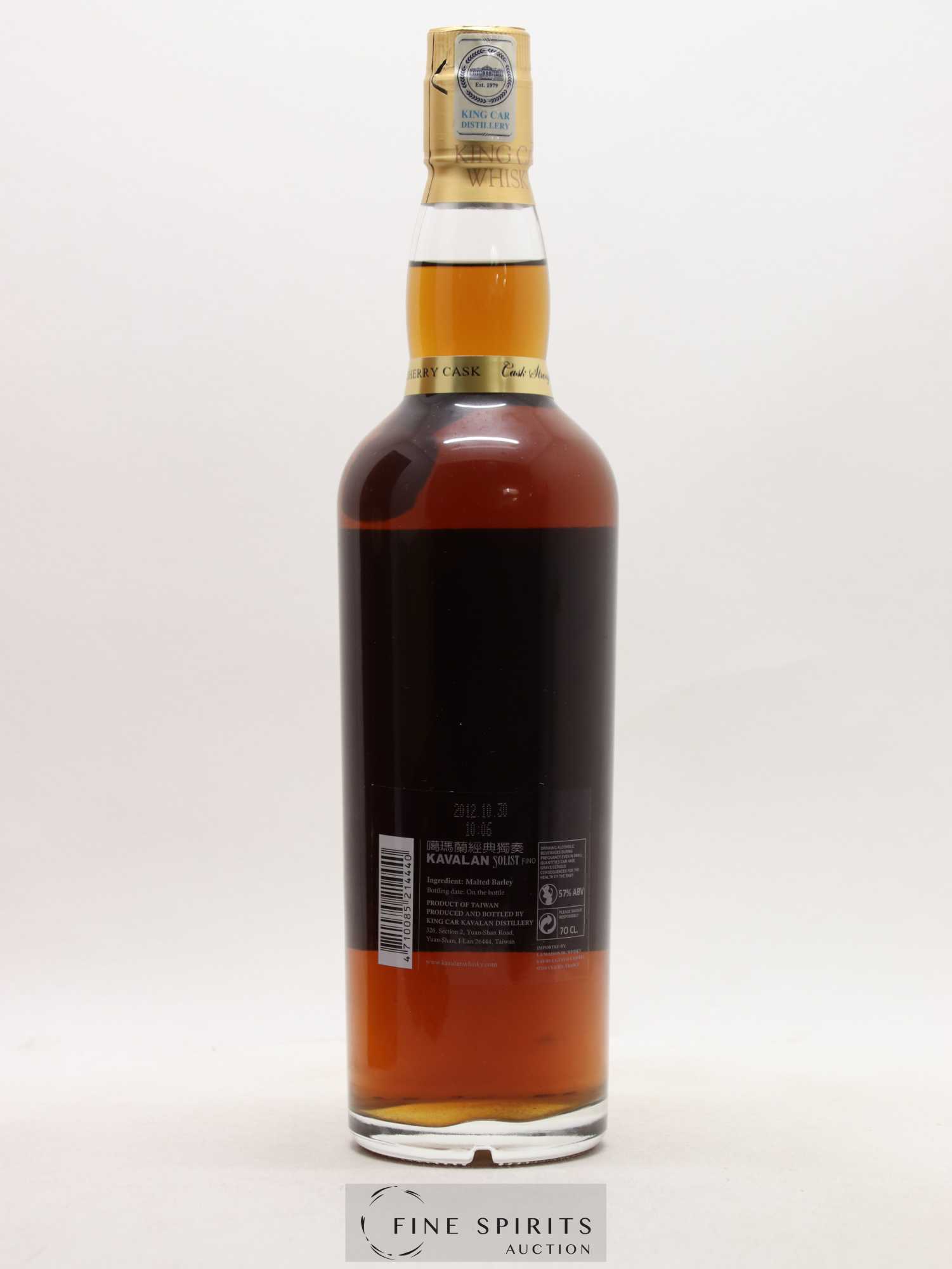 Kavalan Of. Solist Fino Sherry Cask n°S060814022 - One of 540 - bottled 2012 LMDW Cask Strength - Lot de 1 bouteille - 2