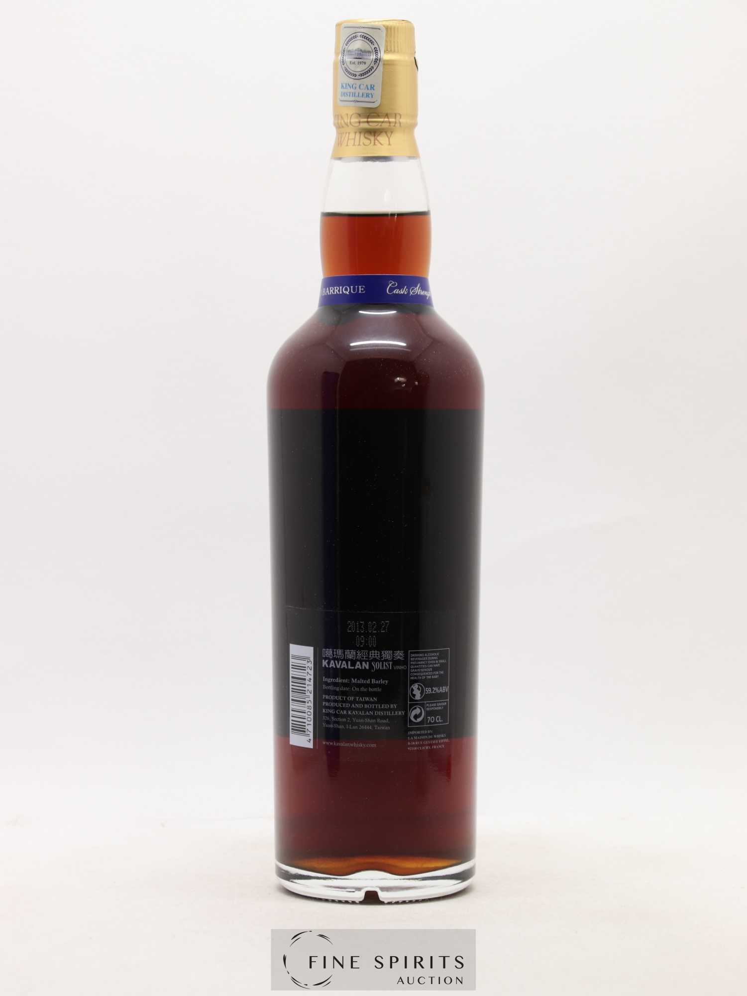 Kavalan Of. Solist Vinho Barrique n°W080225047 - One of 187 - bottled 2013 Cask Strength - Lot de 1 bouteille - 2