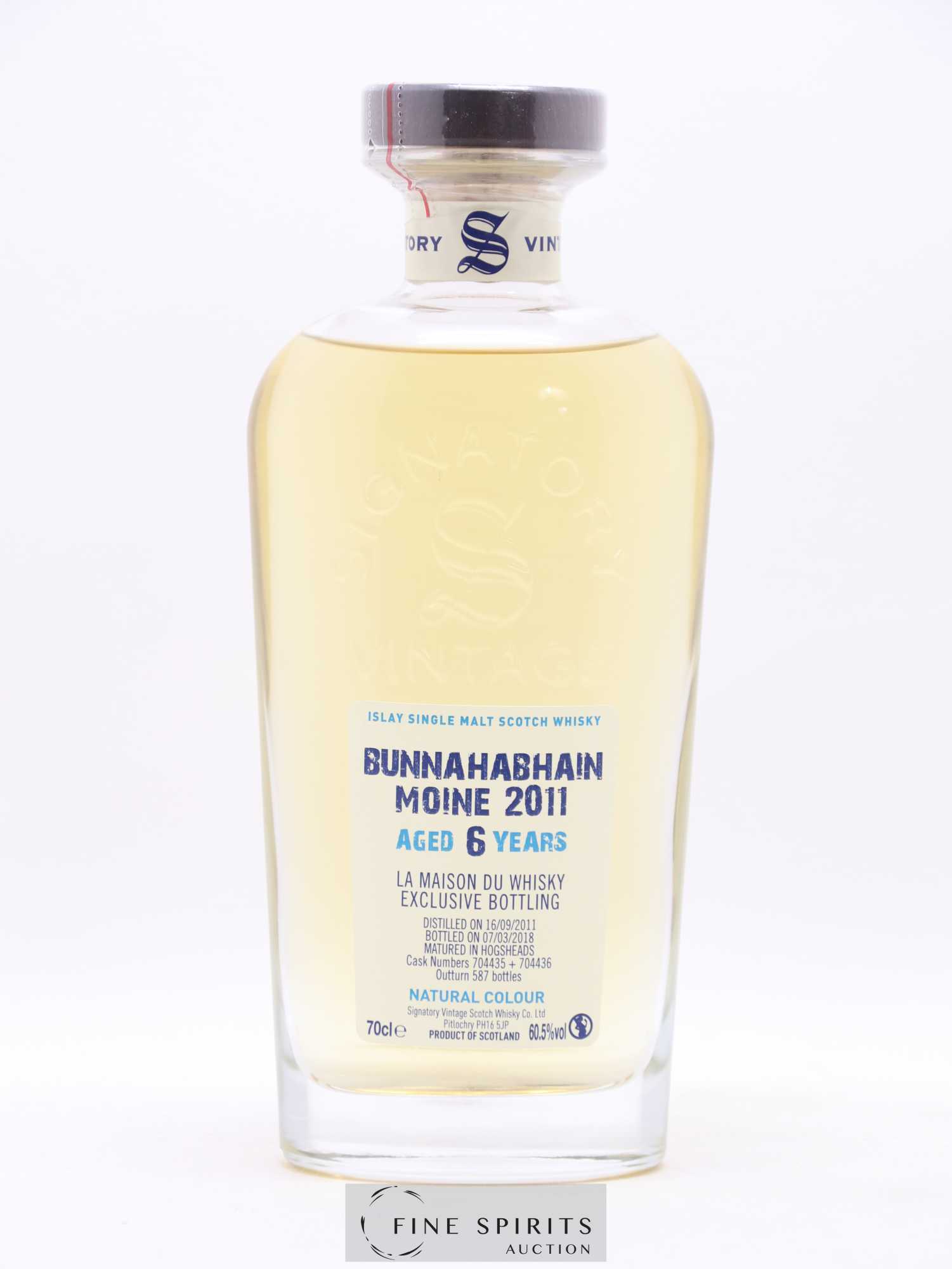 Bunnahabhain Moine 6 years 2011 Signatory Vintage Hogshead Casks n°704435-704436 - One of 587 - bottled 2018 Cask Strength Collection - Lot de 1 bouteille - 1