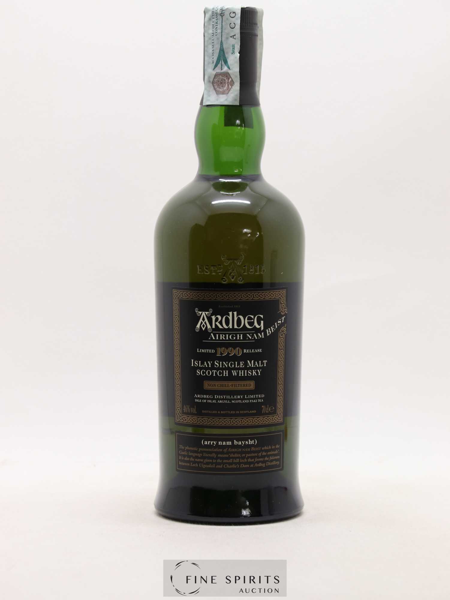 Ardbeg 1990 Of. Airigh Nam Beist Non Chill-Filtered - bottled 2007 Limited Release - Lot de 1 bouteille - 1