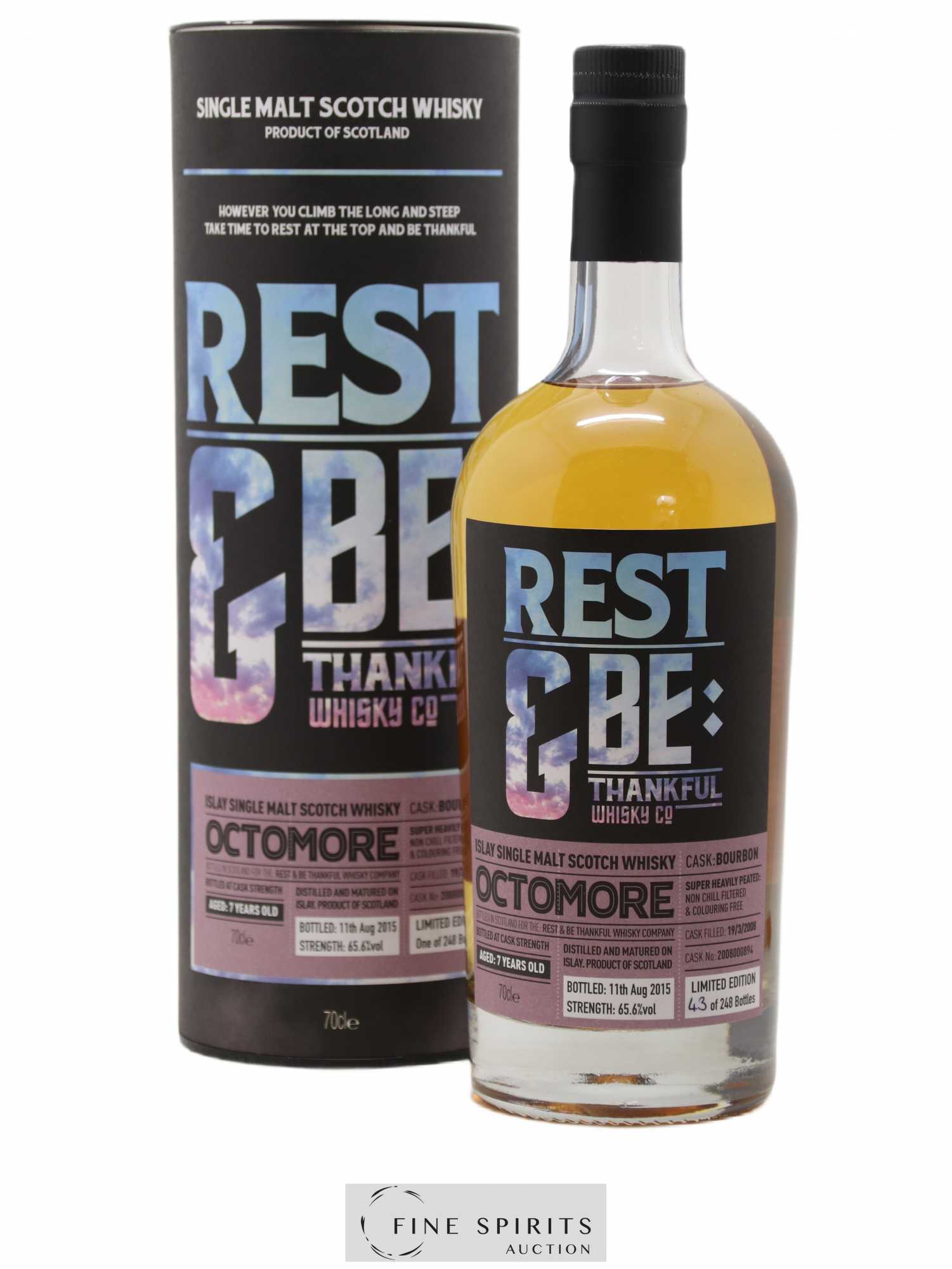 Octomore 7 years 2008 Rest & Be Thankful Bourbon Cask n°2008000894 - One of 248 - bottled 2015 Limited Edition - Lot de 1 bouteille - 0