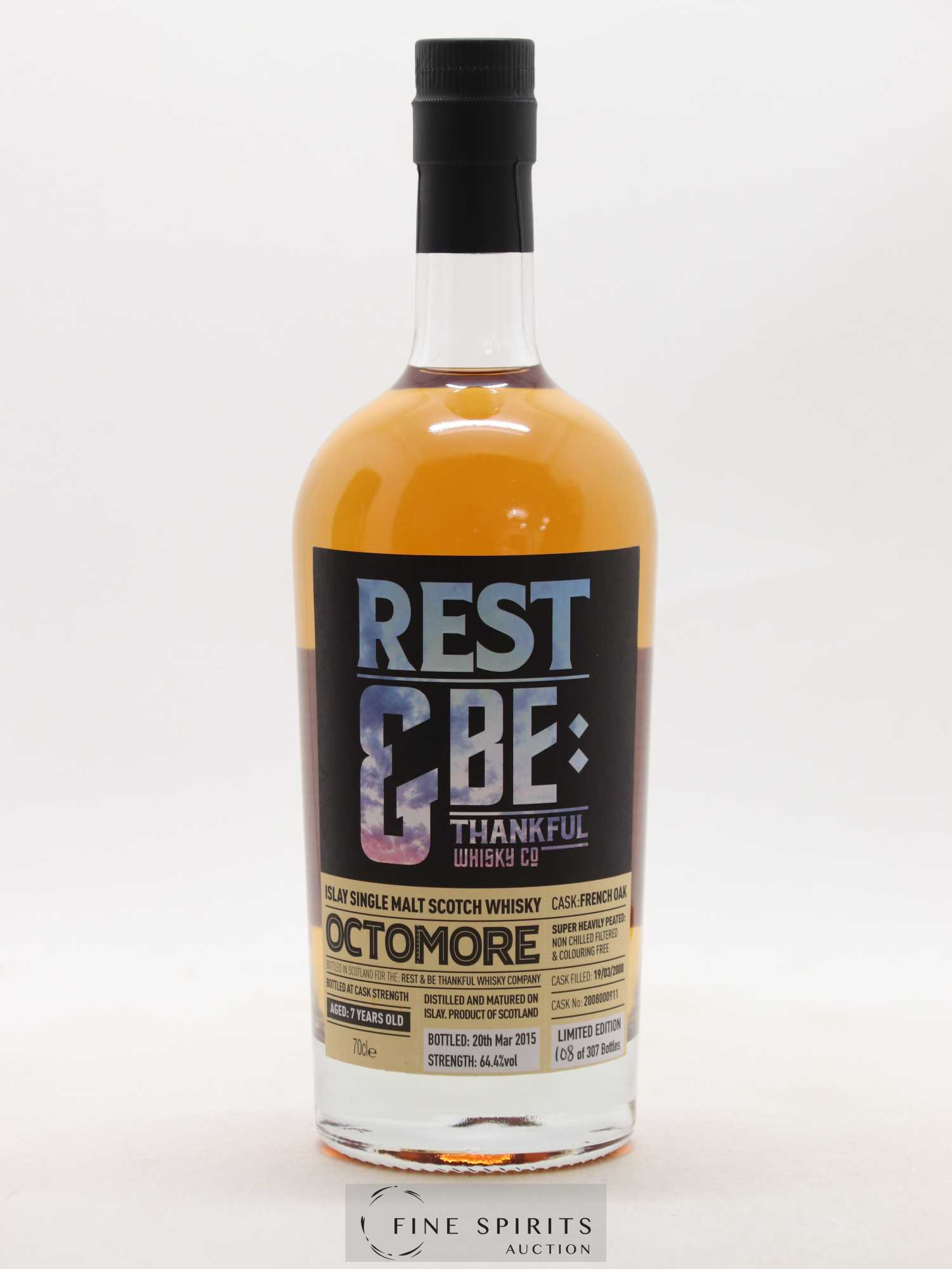 Octomore 7 years 2008 Rest & Be Thankful French Oak Cask n°B2008000911 - One of 307 - bottled 2015 Limited Edition - Lot de 1 bouteille - 1