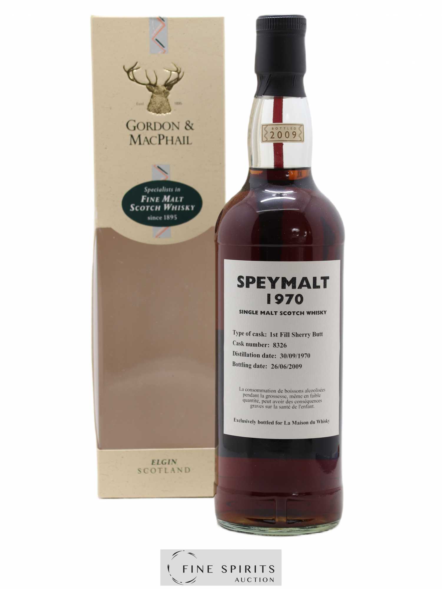 Speymalt From Macallan 1970 Gordon & MacPhail 1st Fill Sherry Butt - Cask n°8326 - bottled 2009 LMDW - Lot de 1 bouteille - 0