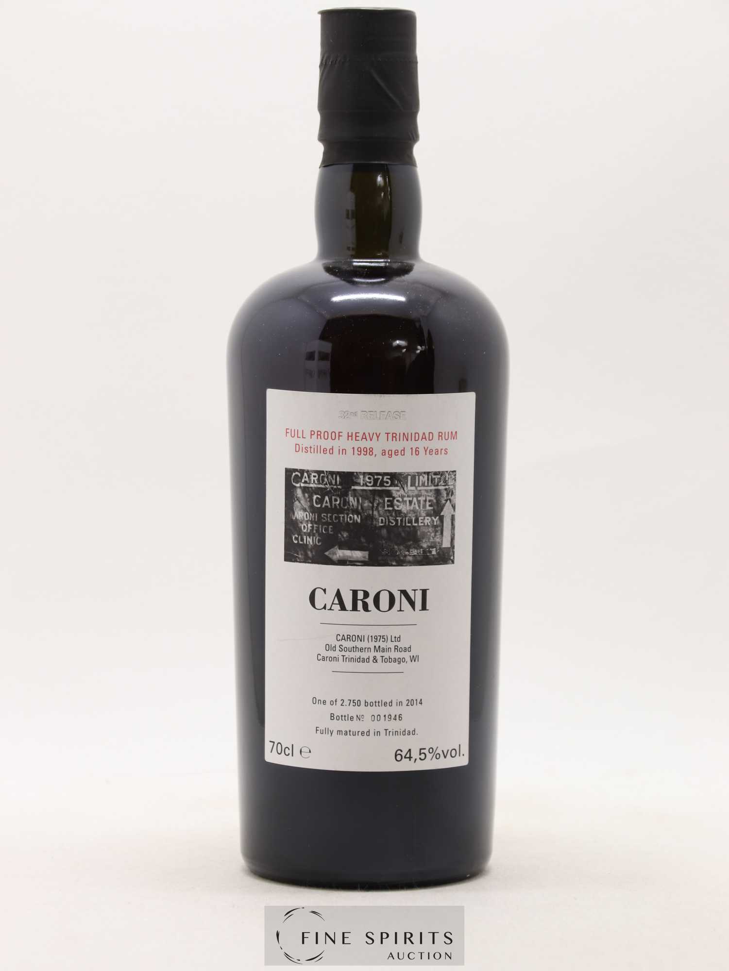 Caroni 16 years 1998 Velier Full Proof 32nd Release - One of 2750 - bottled 2014 - Lot de 1 bouteille - 1