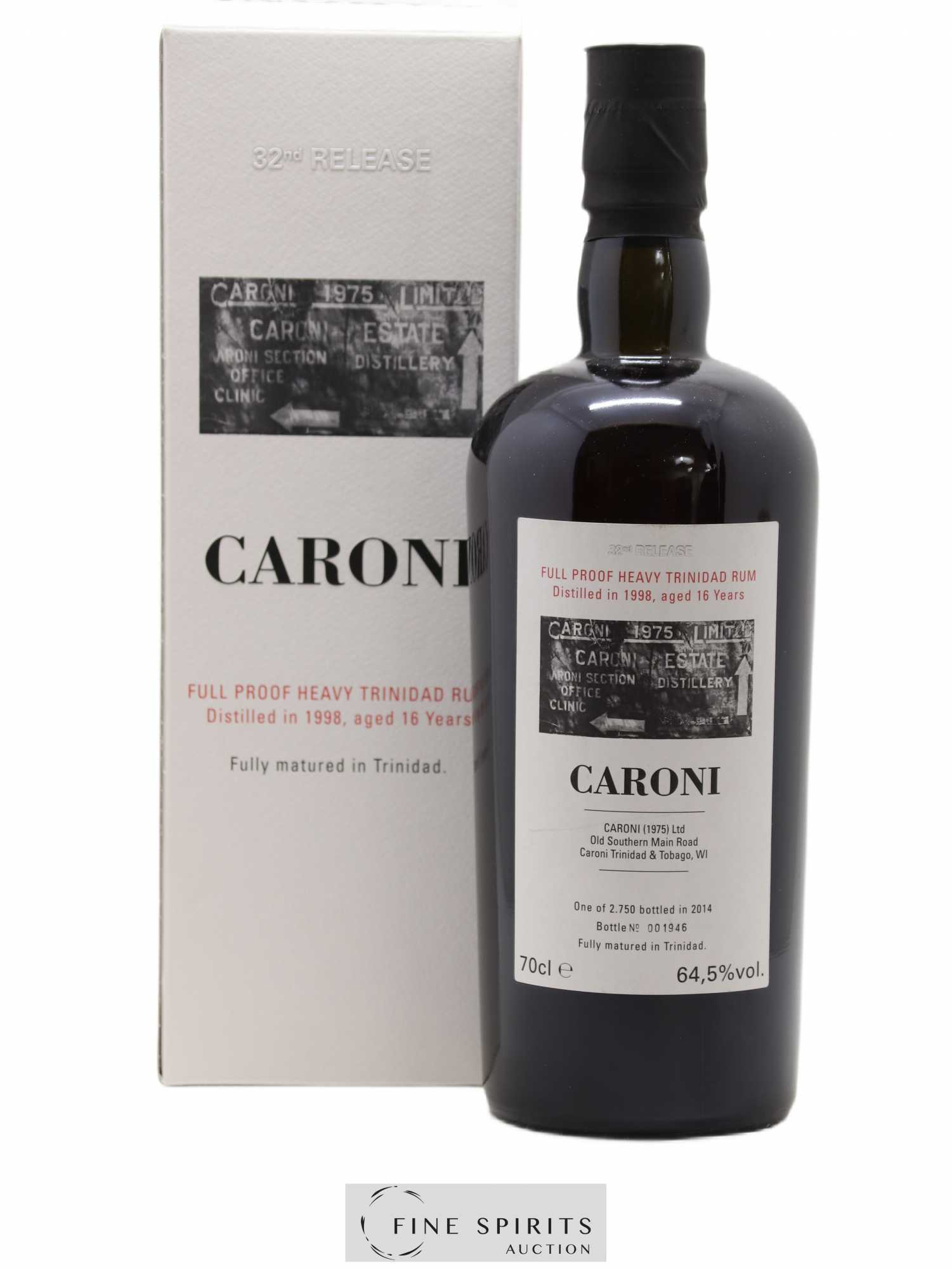 Caroni 16 years 1998 Velier Full Proof 32nd Release - One of 2750 - bottled 2014 - Lot de 1 bouteille - 0