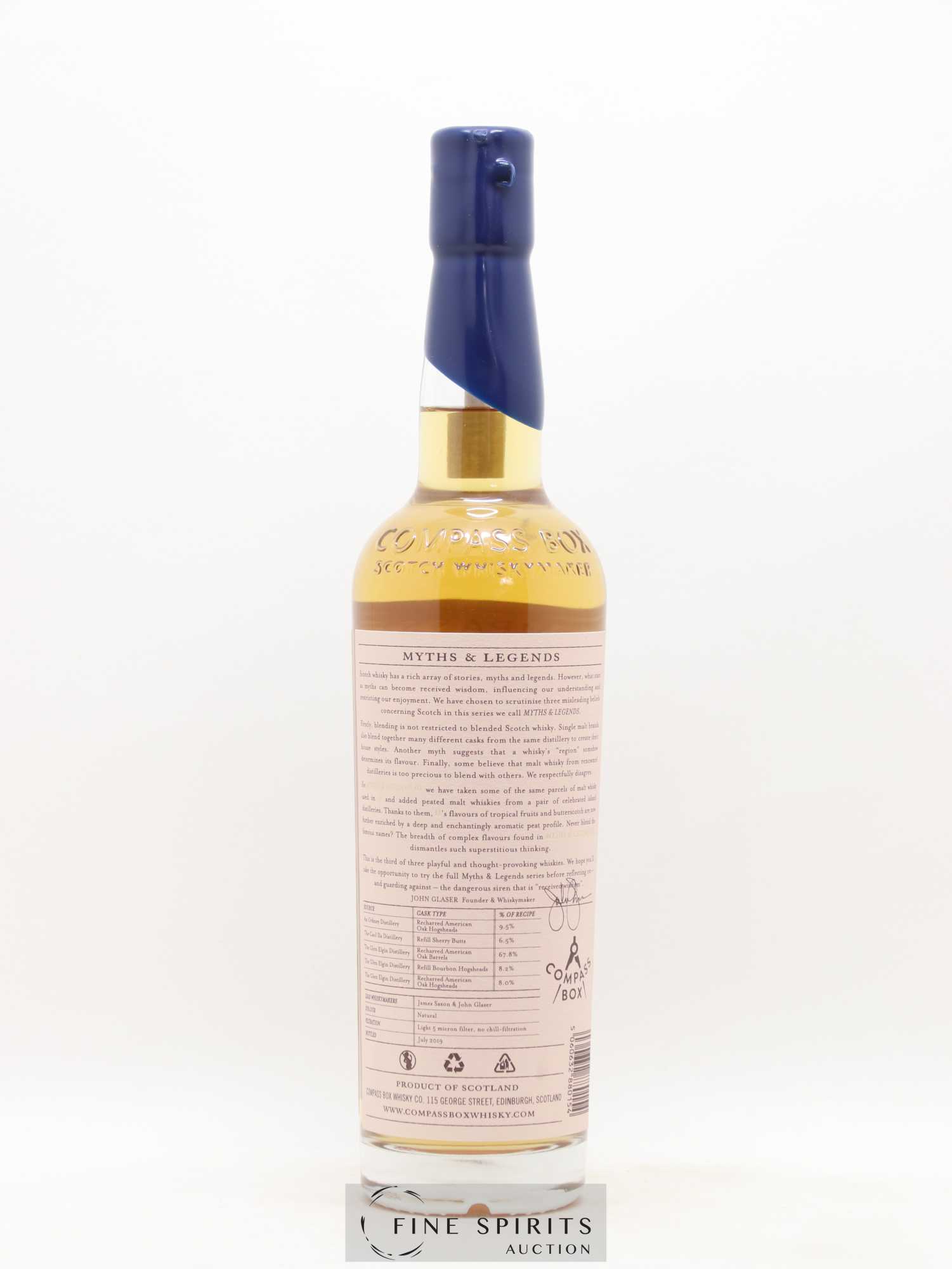 Myths & Legends III Compass Box One of 4446 - bottled 2019 Limited Edition - Lot de 1 bouteille - 2