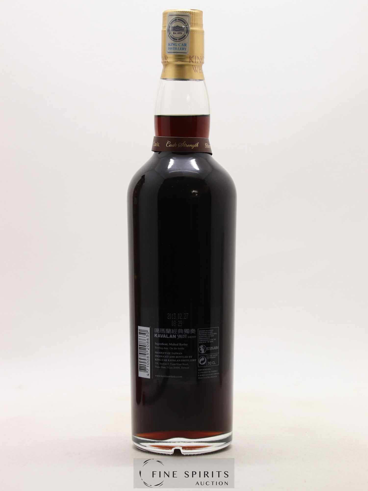 Kavalan Of. Solist Sherry Cask n°S060821040 - One of 514 - bottled 2013 Cask Strength - Lot de 1 bouteille - 2